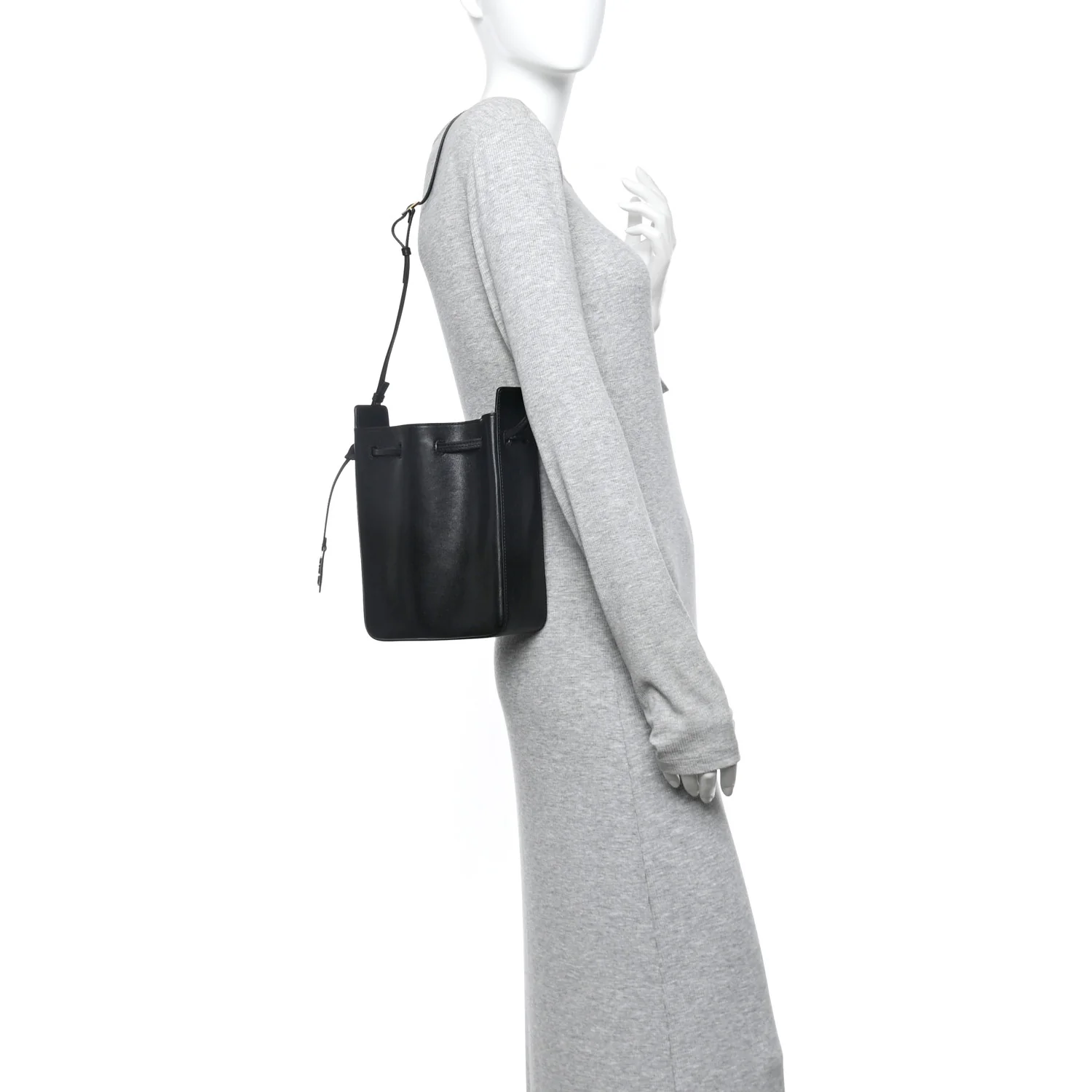 Calfskin Small Bucket Bag Black - Image 2