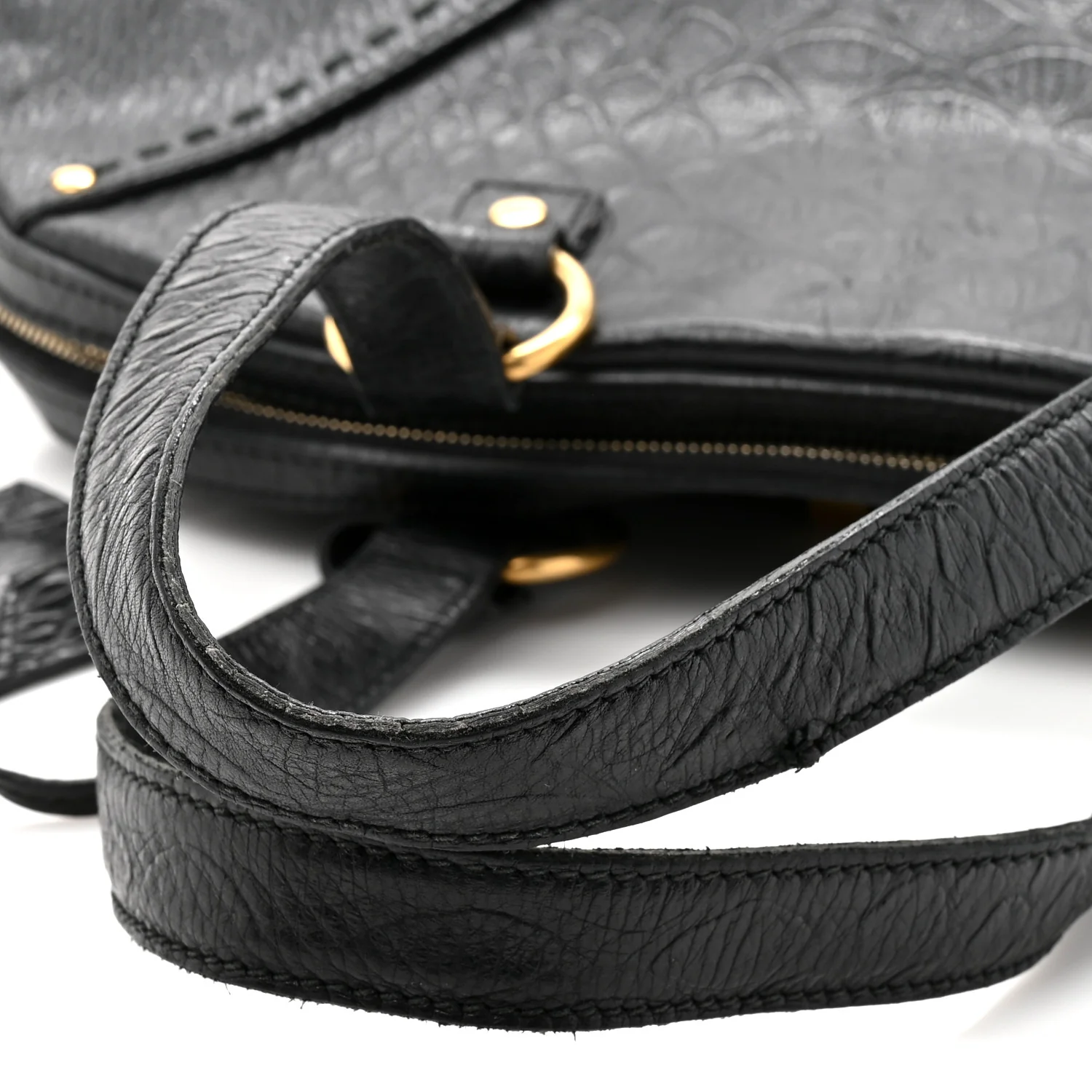 Calfskin Snakeskin Embossed Oversized Muse Black - Image 11