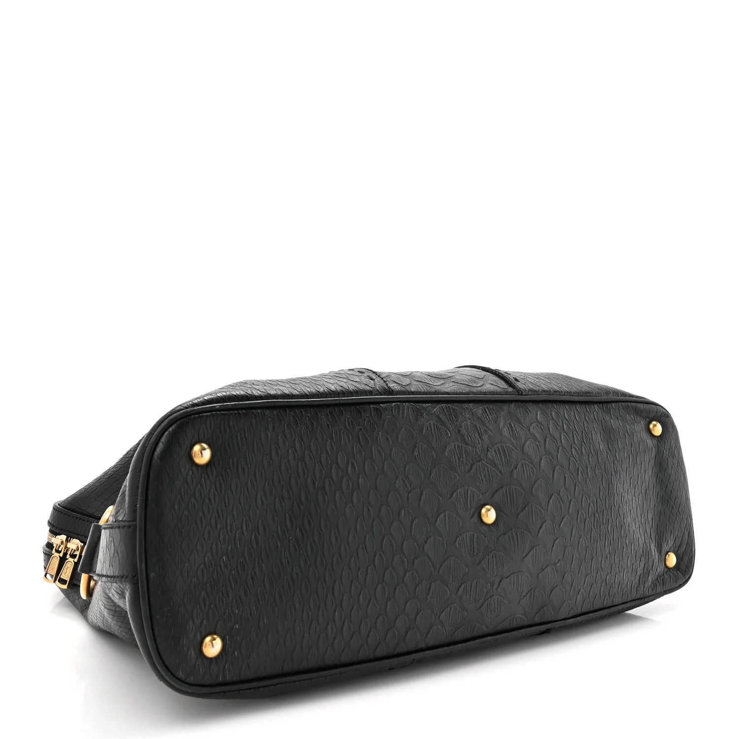 Calfskin Snakeskin Embossed Oversized Muse Black - Image 4