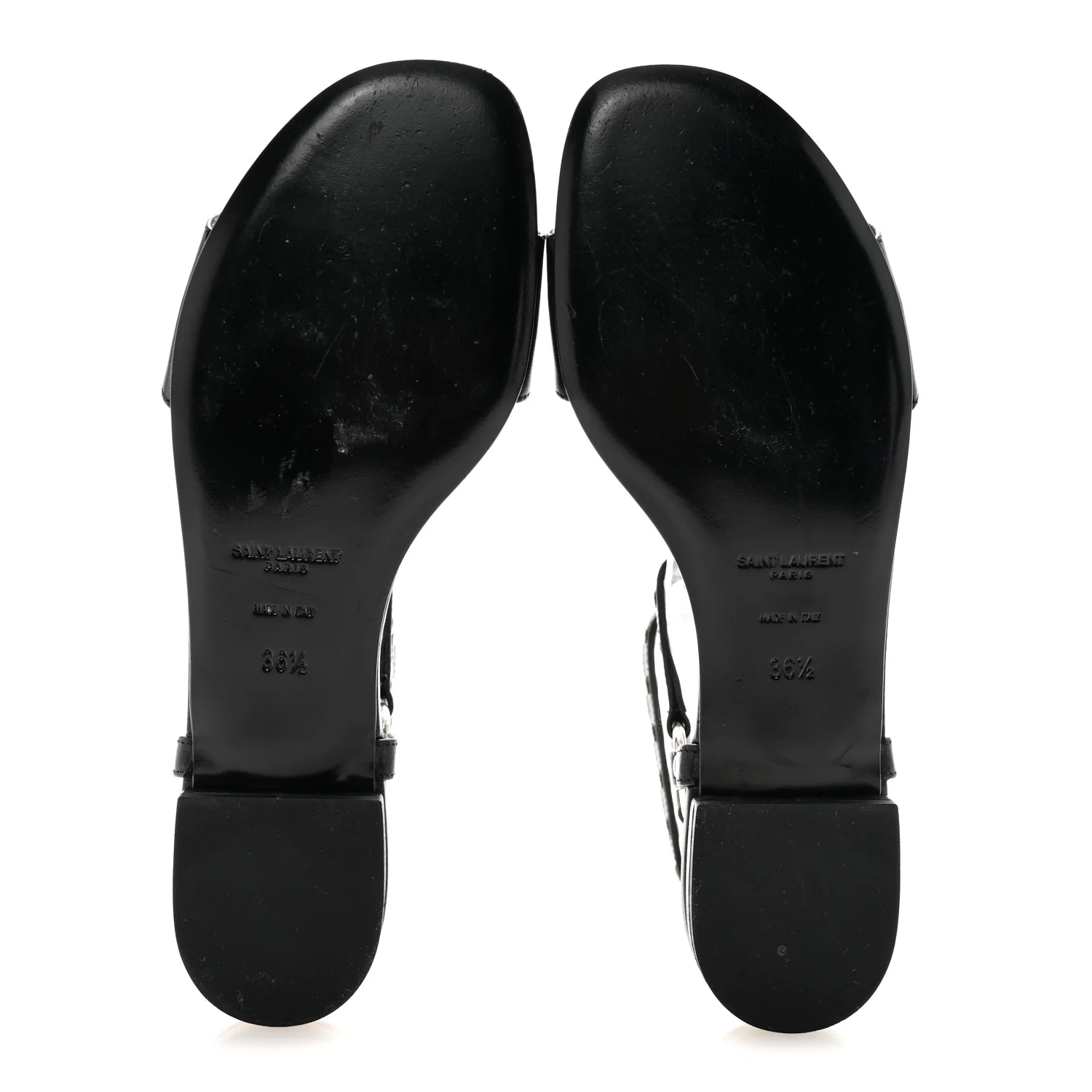 Calfskin Studded Ankle Strap Sandals 36.5 Black - Image 6