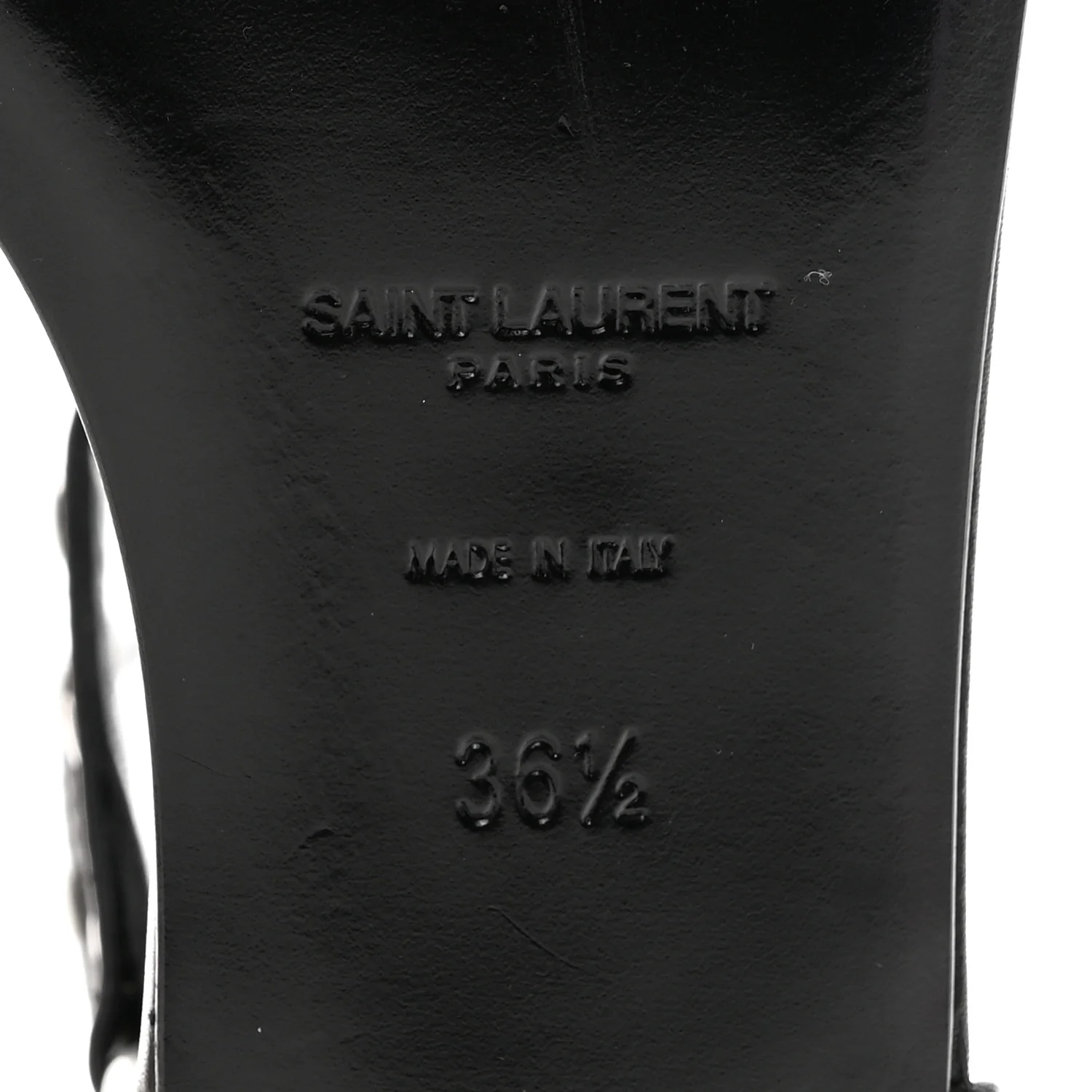 Calfskin Studded Ankle Strap Sandals 36.5 Black - Image 7