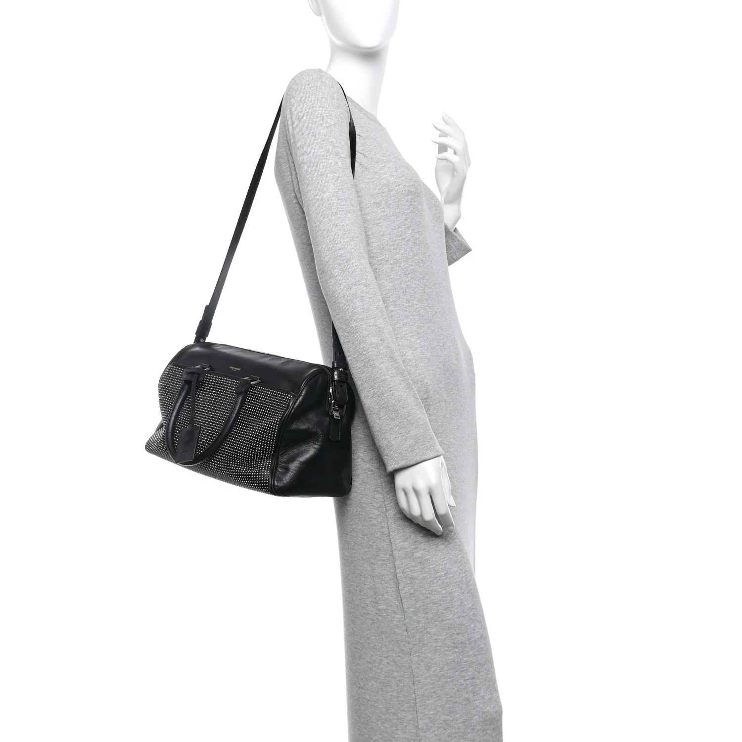 Calfskin Studded Classic Duffle 6 Black - Image 2
