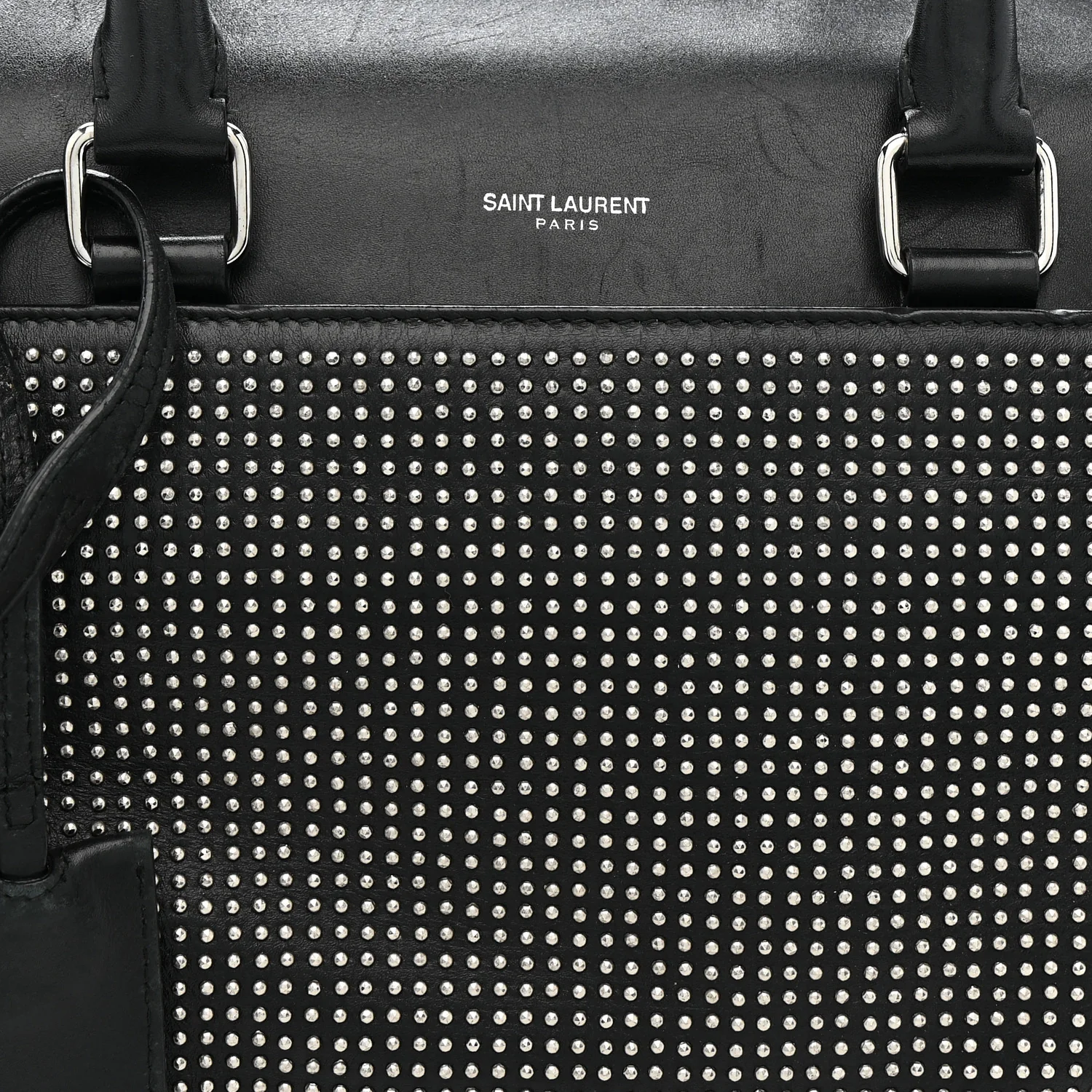 Calfskin Studded Classic Duffle 6 Black - Image 8