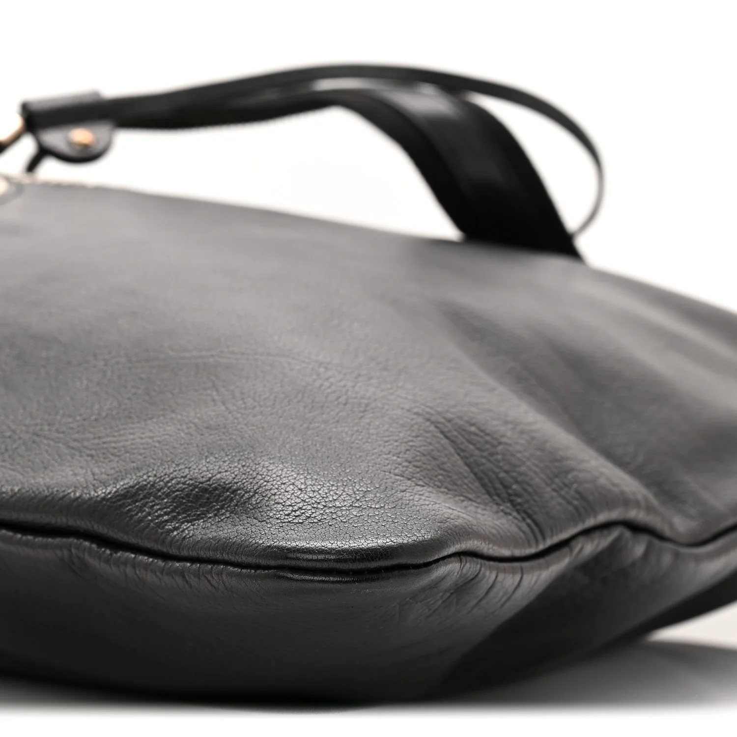Calfskin Studded Drawstring Tote Black - Image 10