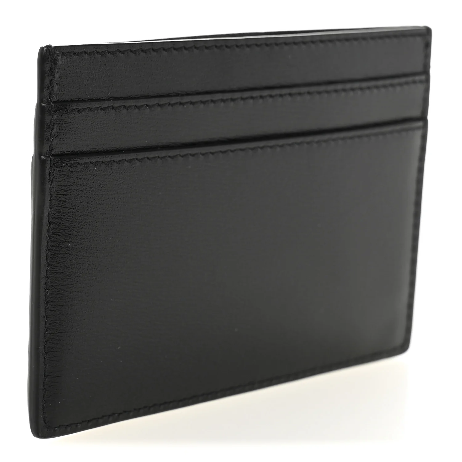 Calfskin Tiny Cassandre Credit Card Case Black - Image 3