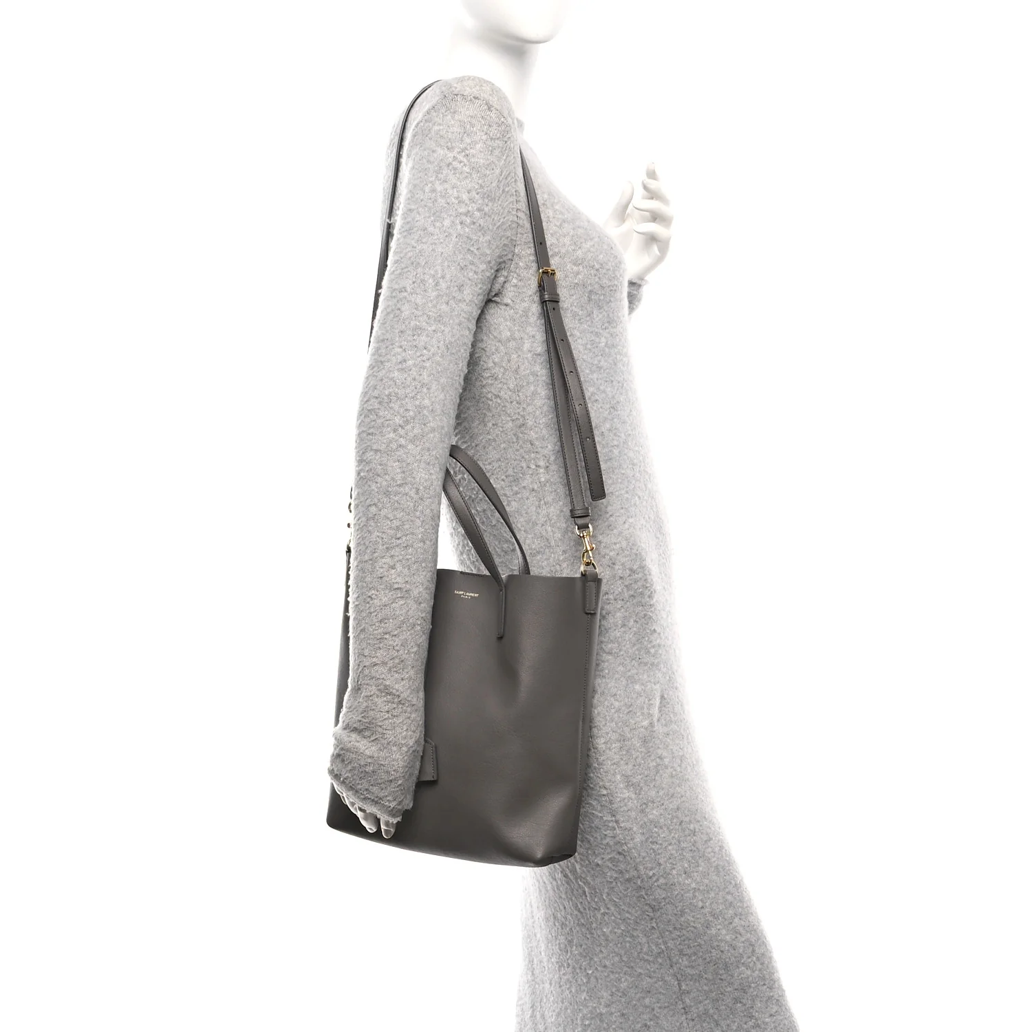 Calfskin Toy Shopping Tote Earth Grey - Image 2