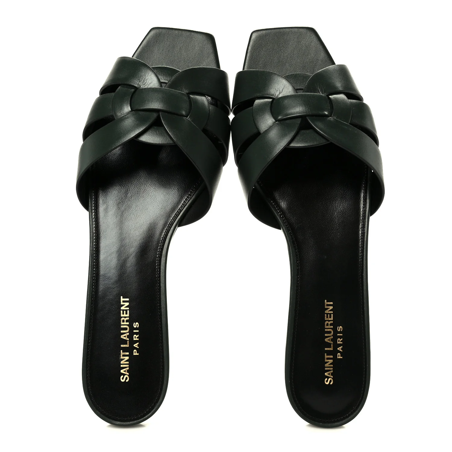 Calfskin Tribute 05 Slide Sandals 41 Vert Fonce - Image 2
