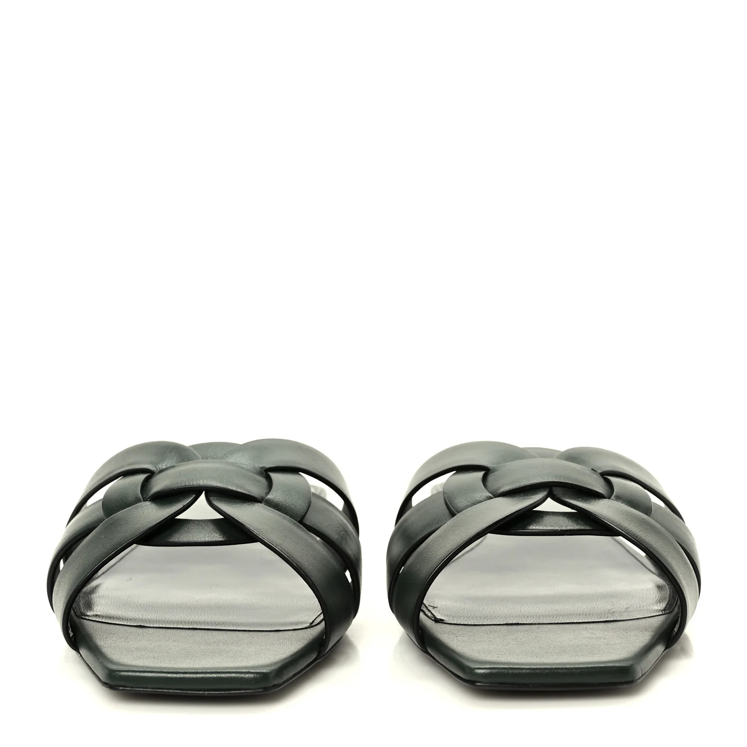 Calfskin Tribute 05 Slide Sandals 41 Vert Fonce - Image 3