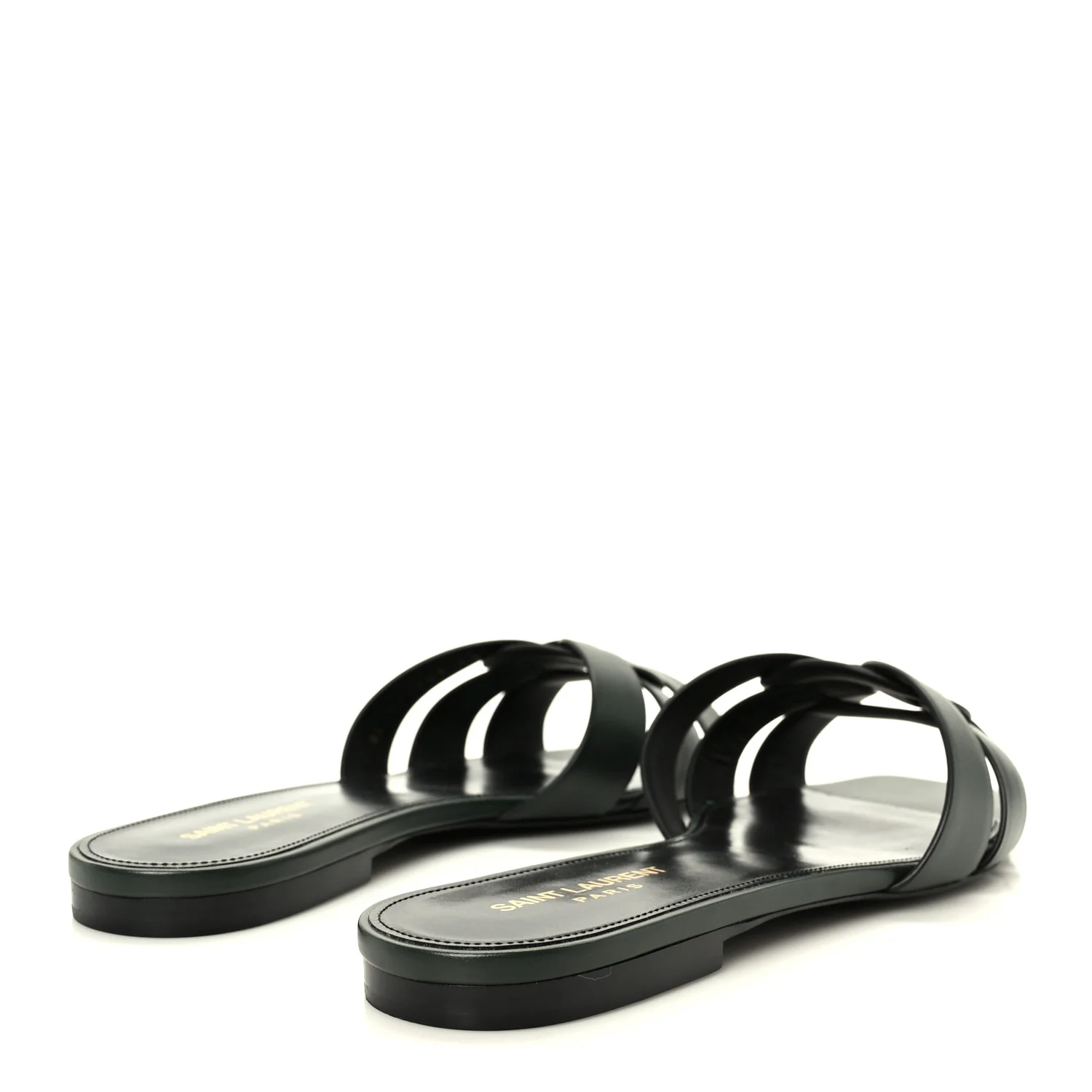 Calfskin Tribute 05 Slide Sandals 41 Vert Fonce - Image 5