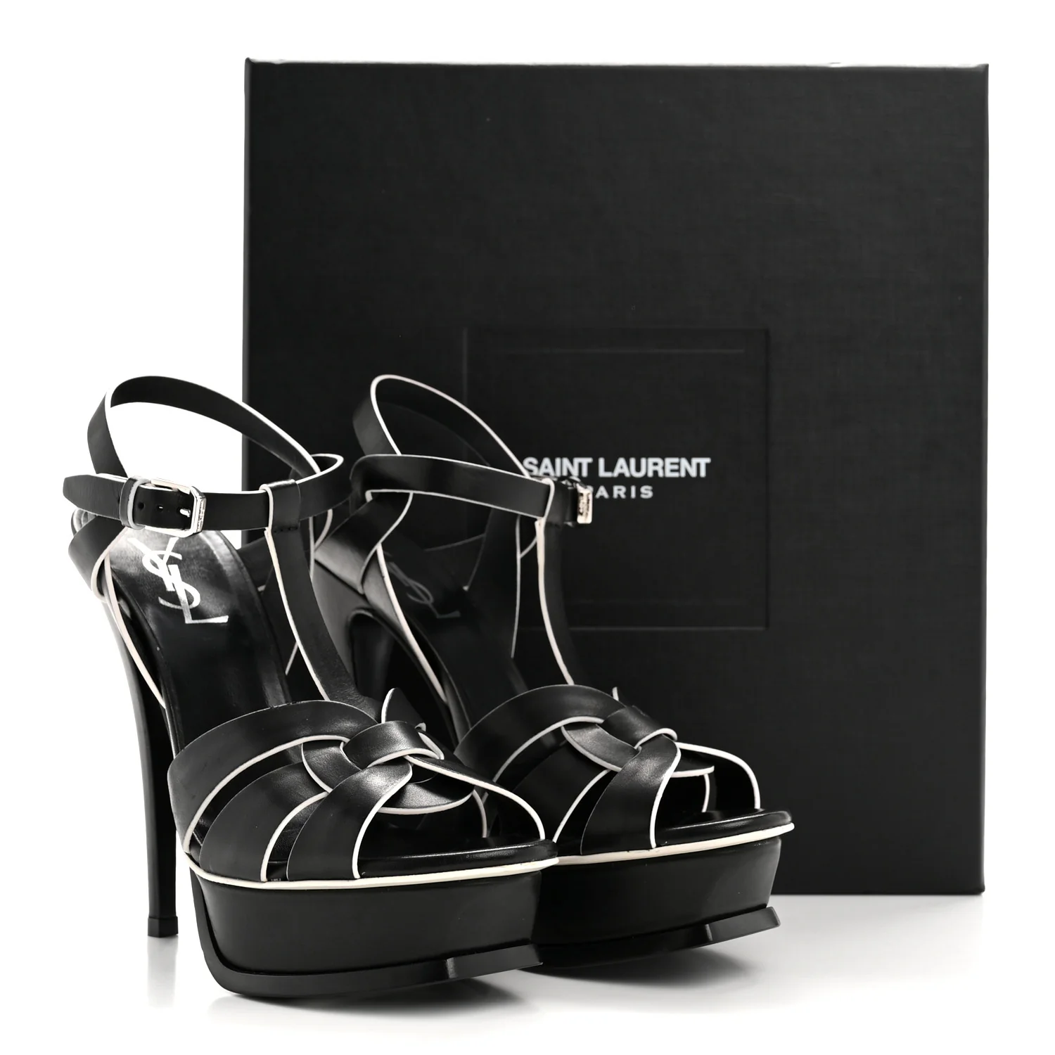 Calfskin Tribute 105 Platform Sandals 36.5 Black - Image 11