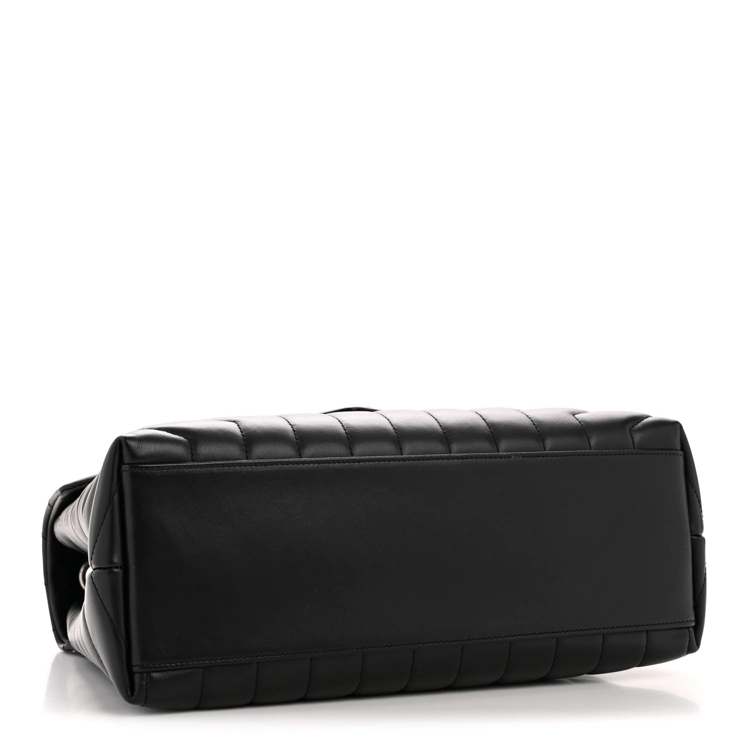Calfskin Y Quilted Monogram Medium Loulou Chain Satchel Black - Image 4