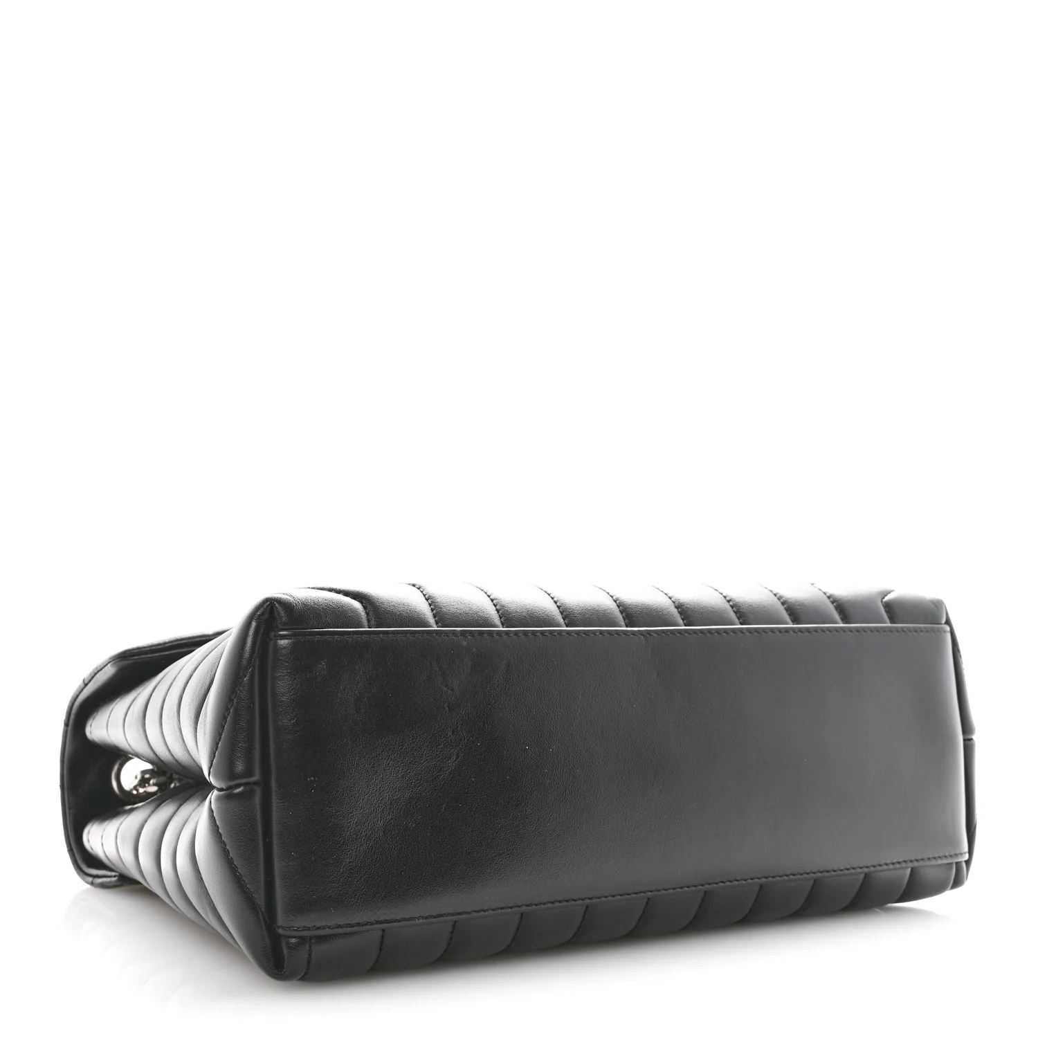 Calfskin Y Quilted Monogram Medium Loulou Chain Satchel Black - Image 4