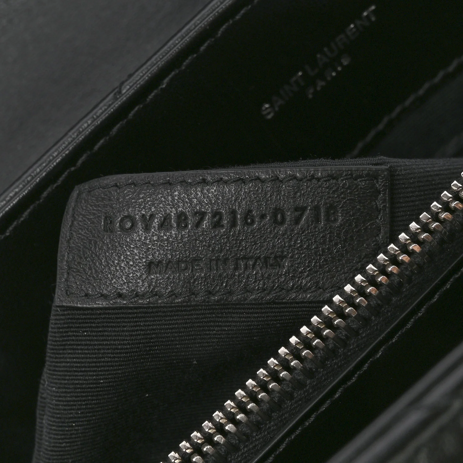 Calfskin Y Quilted Monogram Medium Loulou Chain Satchel Black - Image 7