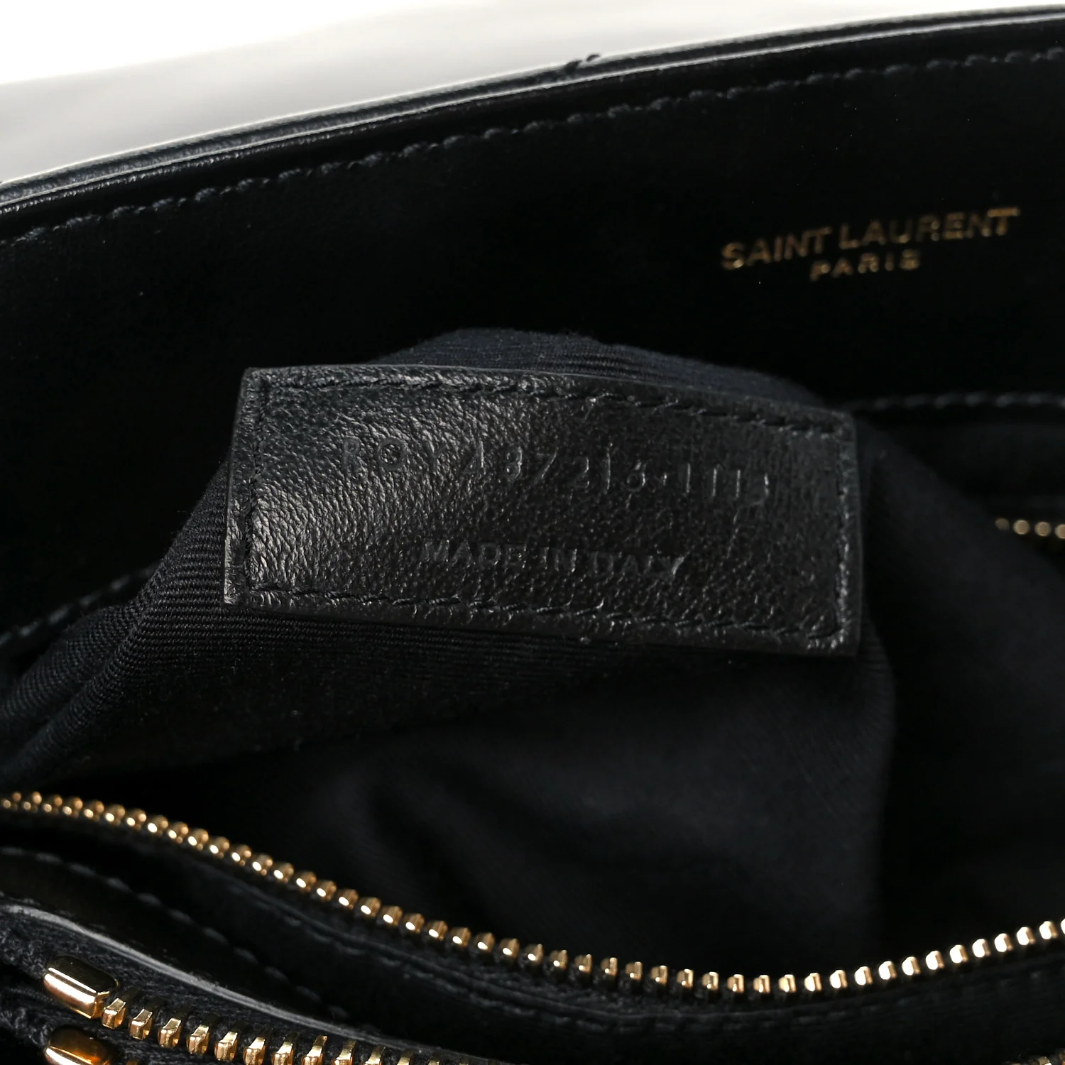 Calfskin Y Quilted Monogram Medium Loulou Chain Satchel Black - Image 8