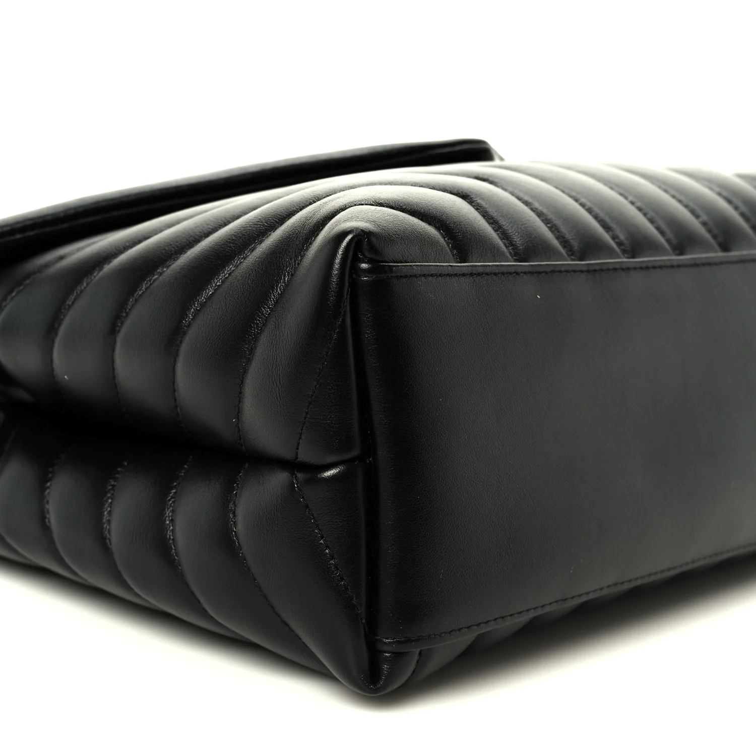 Calfskin Y Quilted Monogram Medium Loulou Chain Satchel Black - Image 19