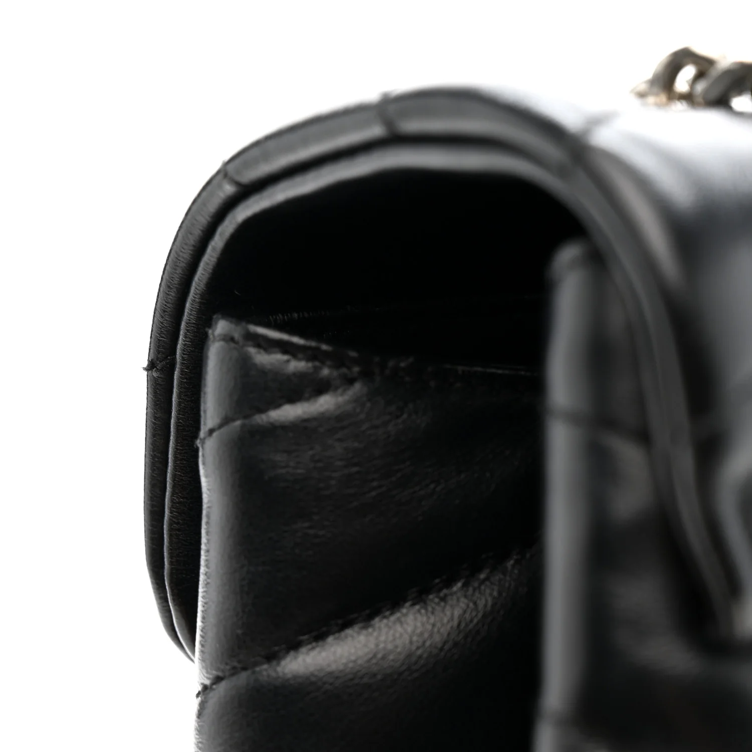 Calfskin Y Quilted Monogram Medium Loulou Chain Satchel Black - Image 14