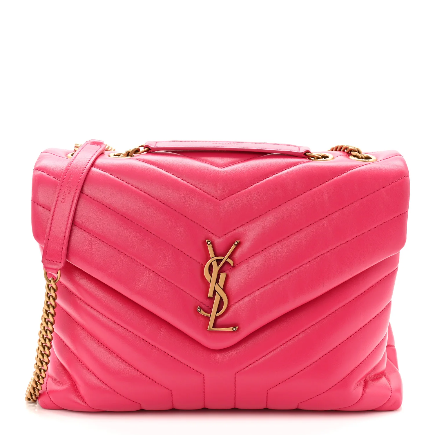 Calfskin Y Quilted Monogram Medium Loulou Chain Satchel Freesia