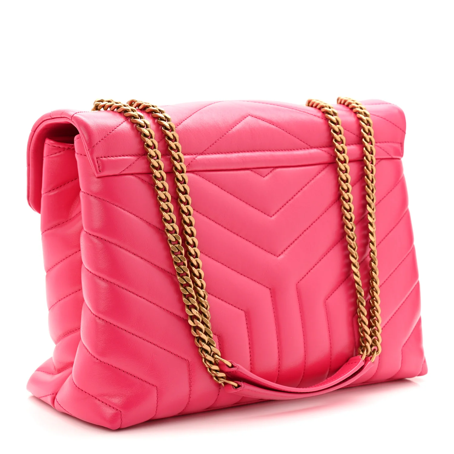 Calfskin Y Quilted Monogram Medium Loulou Chain Satchel Freesia - Image 3