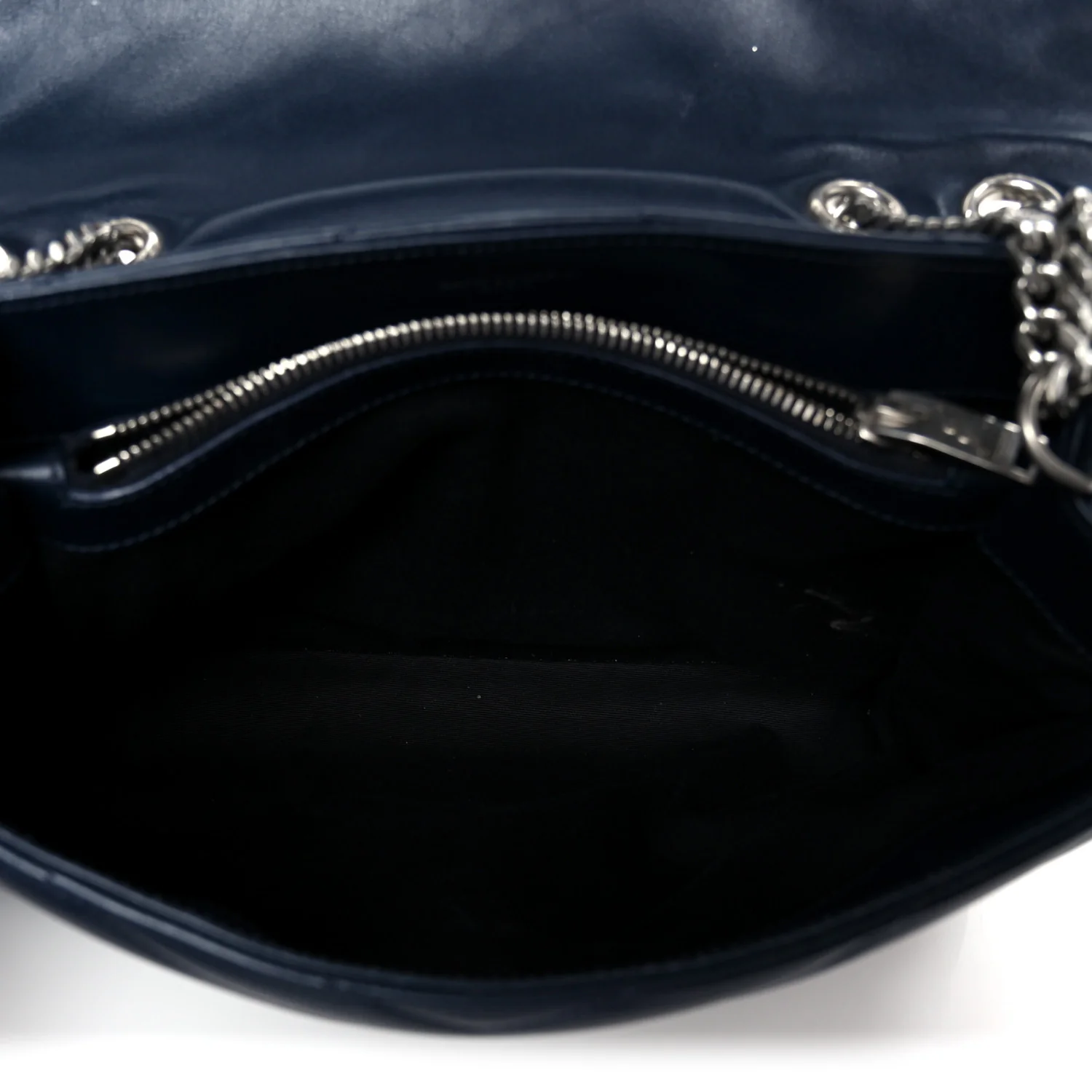 Calfskin Y Quilted Monogram Medium Loulou Chain Satchel Medium Blue - Image 5