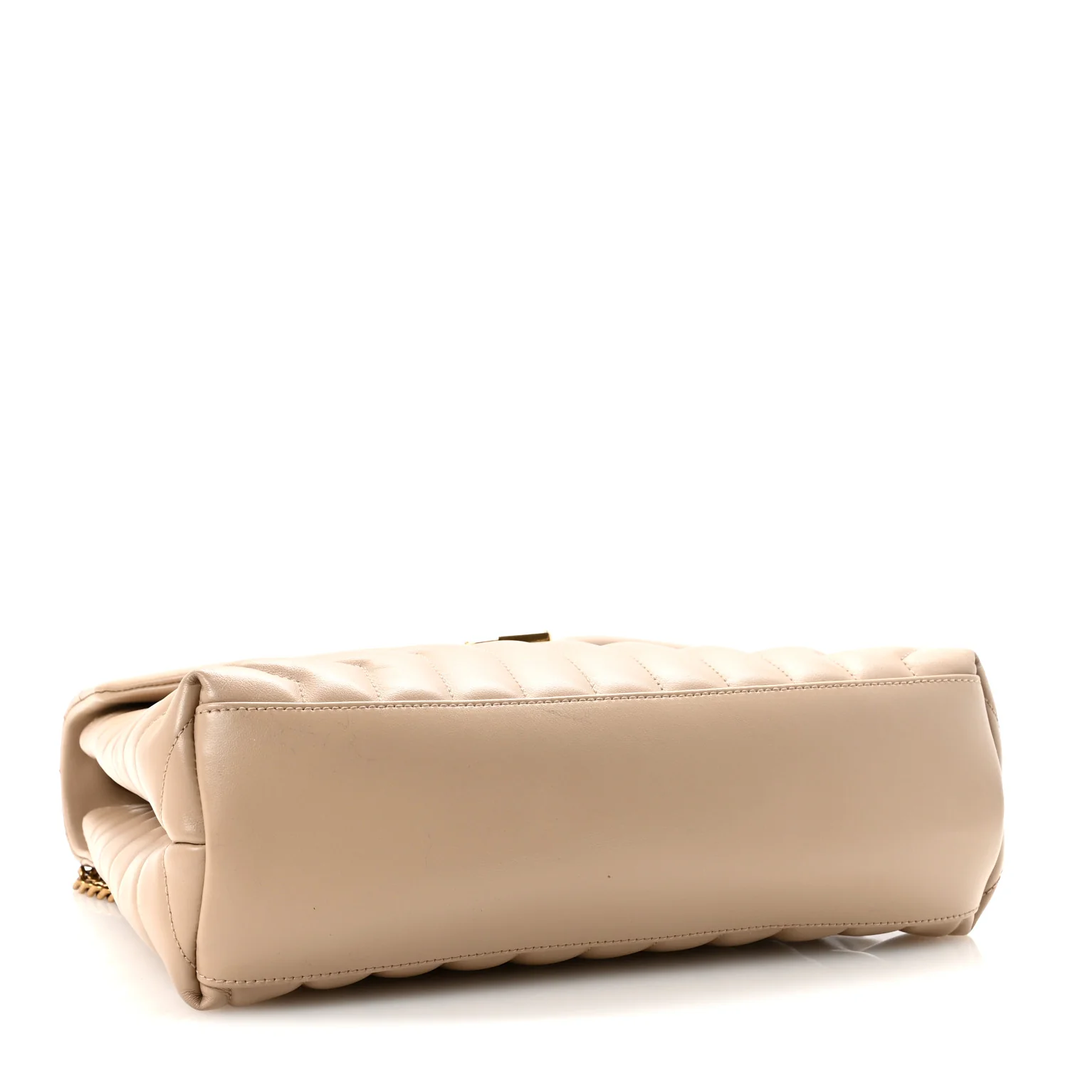 Calfskin Y Quilted Monogram Medium Loulou Chain Satchel Nude Powder - Image 4