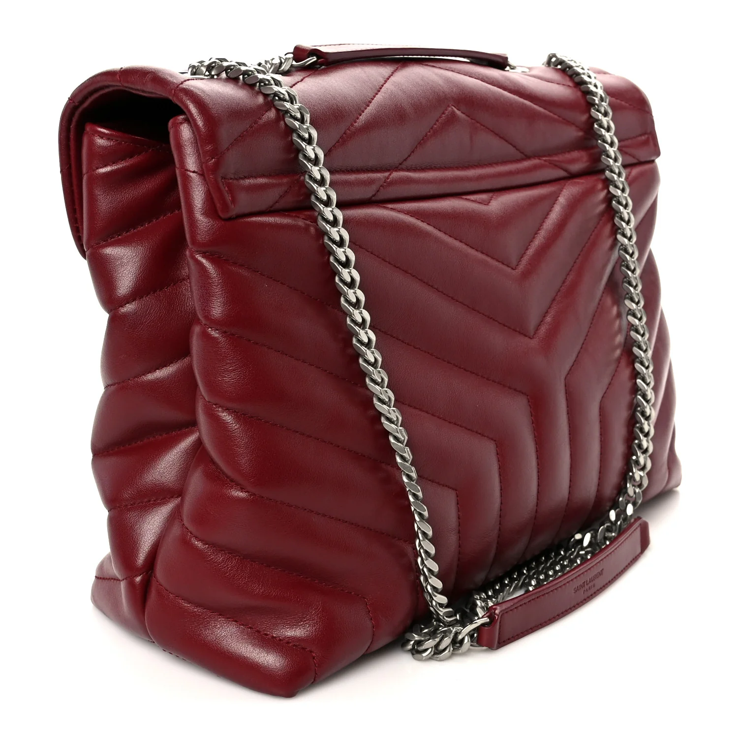 Calfskin Y Quilted Monogram Medium Loulou Chain Satchel Palissandre - Image 3