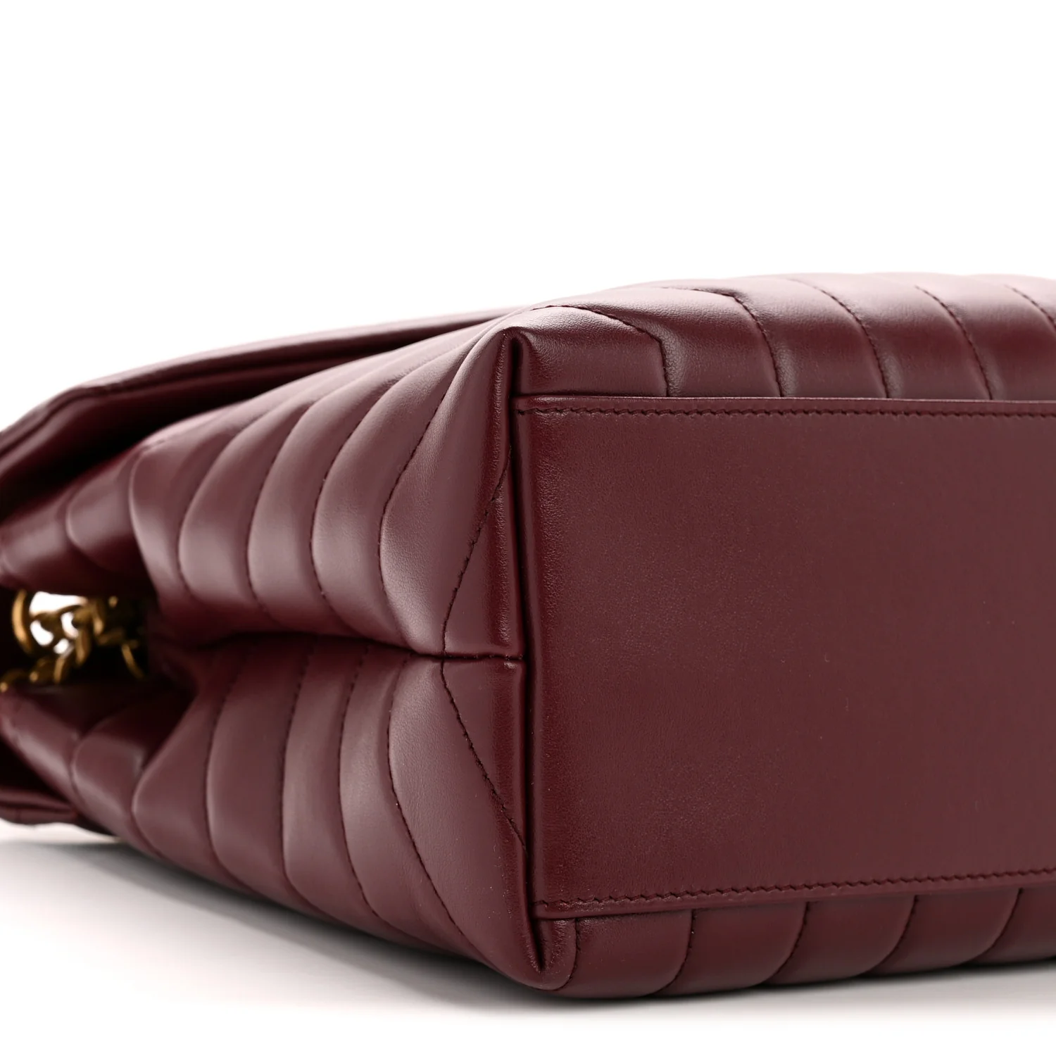 Calfskin Y Quilted Monogram Medium Loulou Chain Satchel Rouge Legion - Image 9