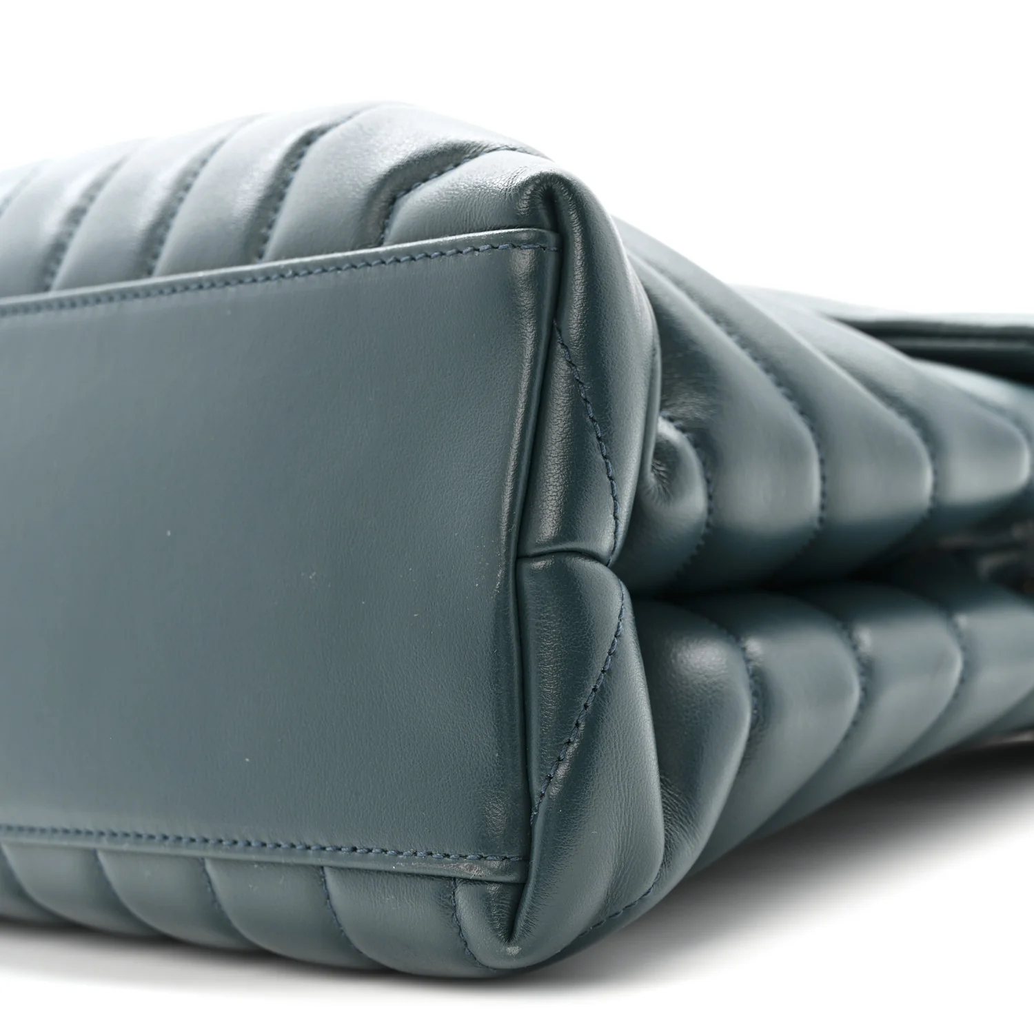 Calfskin Y Quilted Monogram Medium Loulou Chain Satchel Sea Turquoise - Image 11