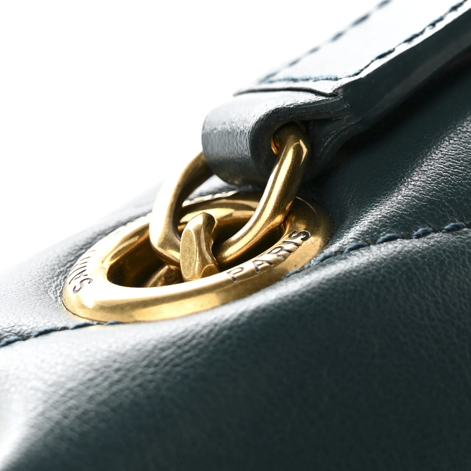 Calfskin Y Quilted Monogram Medium Loulou Chain Satchel Sea Turquoise - Image 13