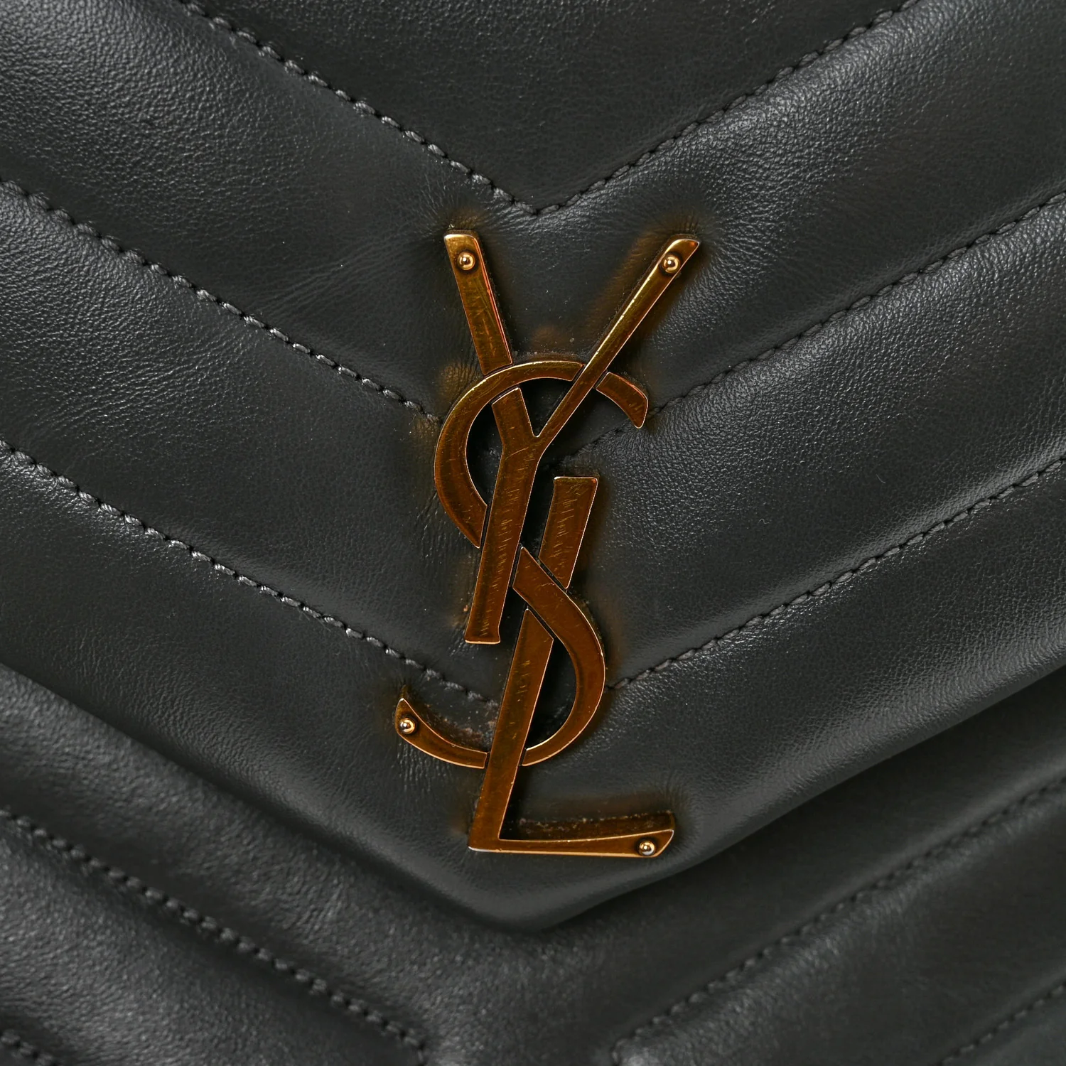 Calfskin Y Quilted Monogram Medium Loulou Chain Satchel Storm - Image 12
