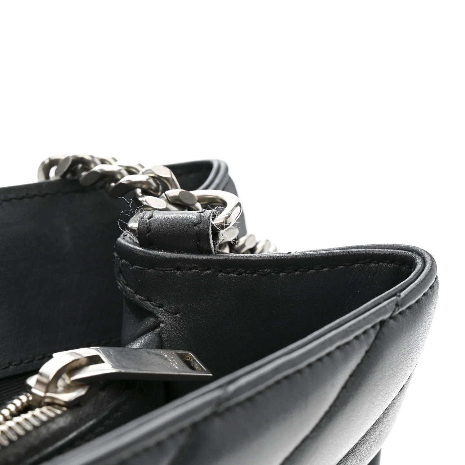 Calfskin Y Quilted Monogram Medium Loulou Chain Satchel Storm - Image 12