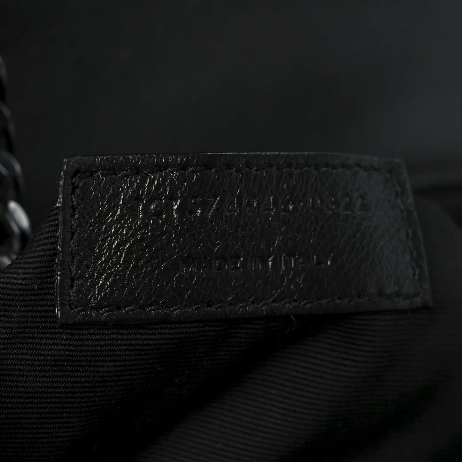 Calfskin Y Quilted Monogram Monochrome Medium Loulou Chain Satchel Black - Image 8