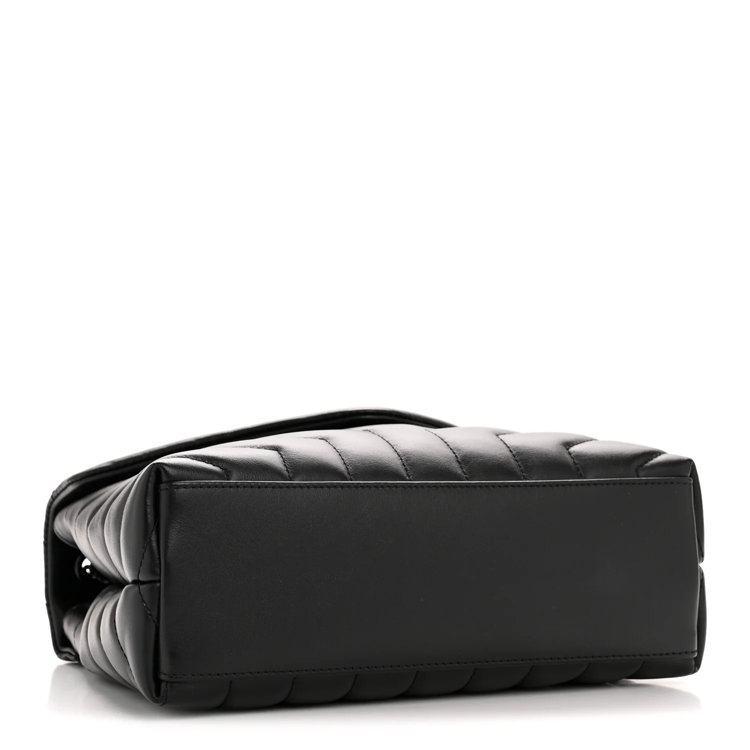 Calfskin Y Quilted Monogram Monochrome Small Loulou Chain Satchel Black - Image 4