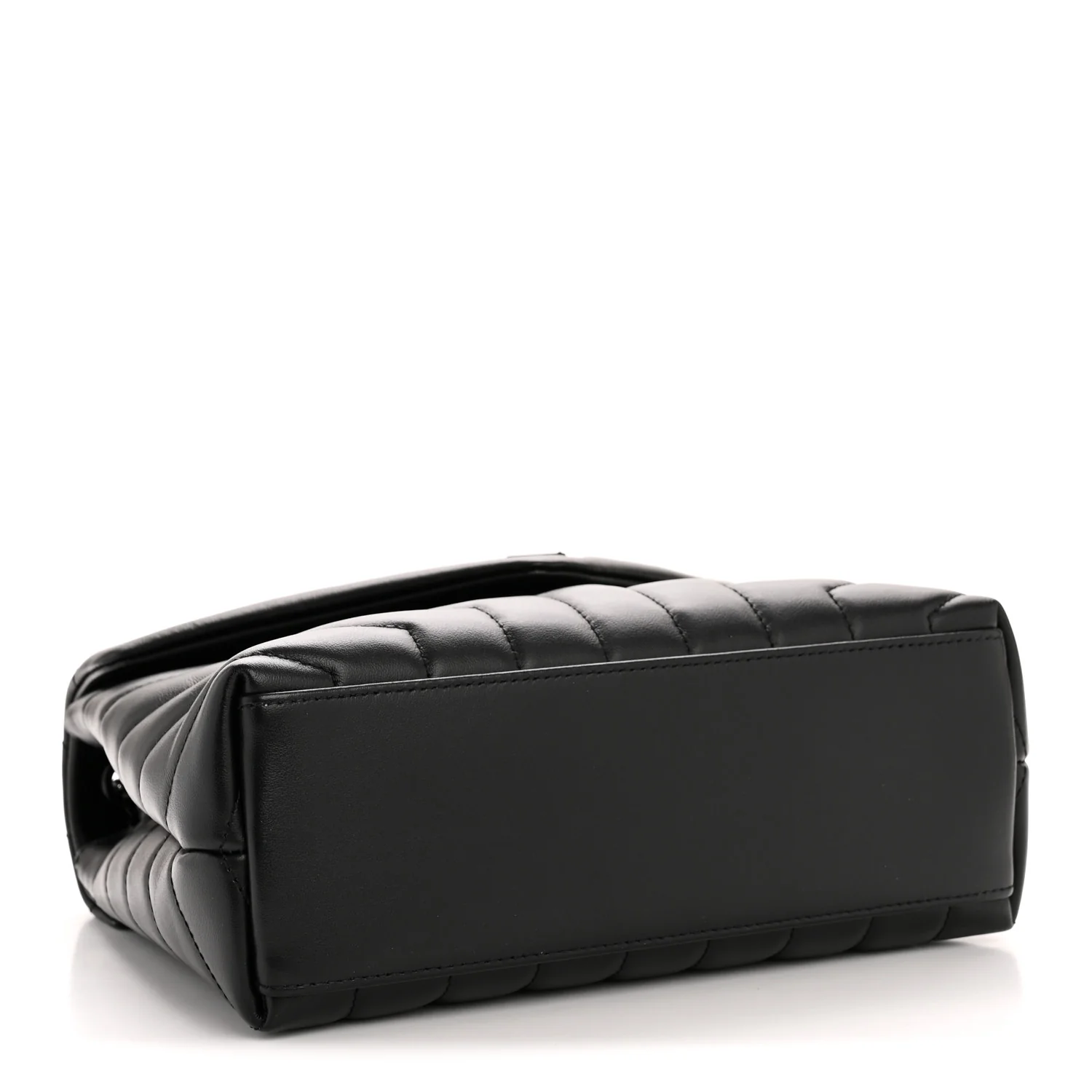 Calfskin Y Quilted Monogram Monochrome Small Loulou Chain Satchel Black - Image 4