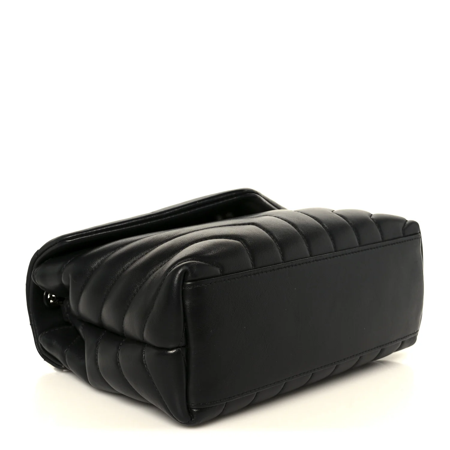 Calfskin Y Quilted Monogram Monochrome Small Loulou Chain Satchel Black - Image 4