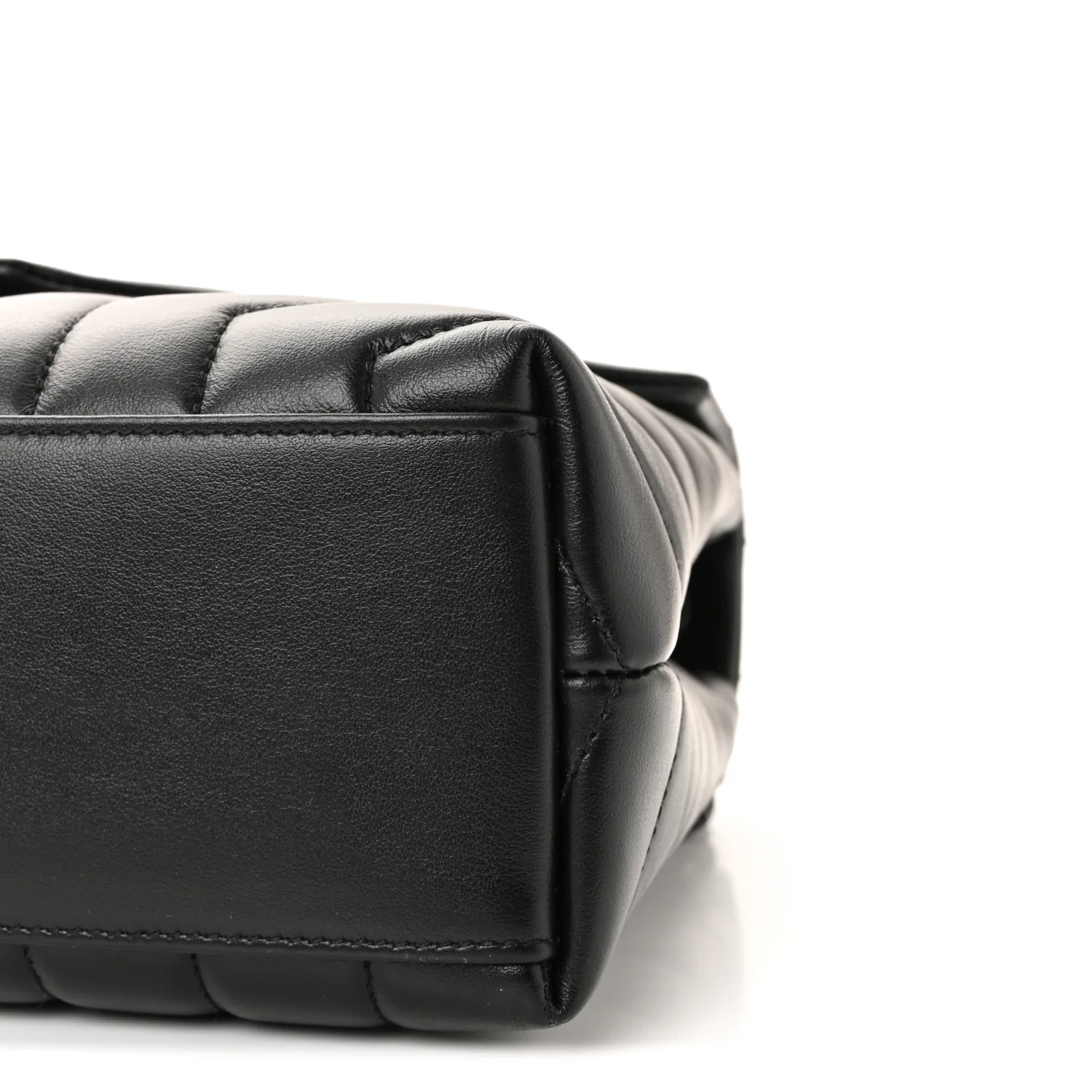 Calfskin Y Quilted Monogram Monochrome Small Loulou Chain Satchel Black - Image 9