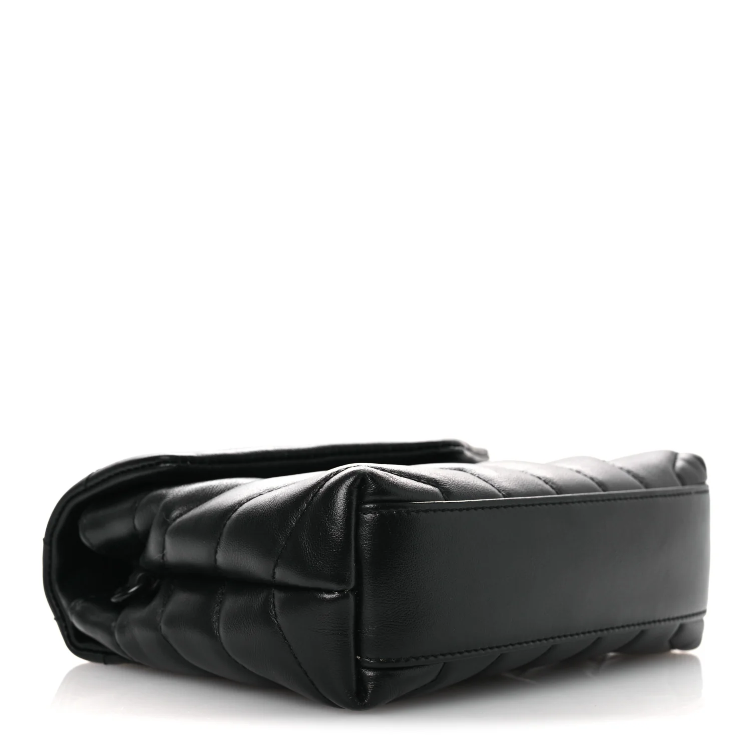 Calfskin Y Quilted Monogram Monochrome Toy Loulou Crossbody Bag Black - Image 4