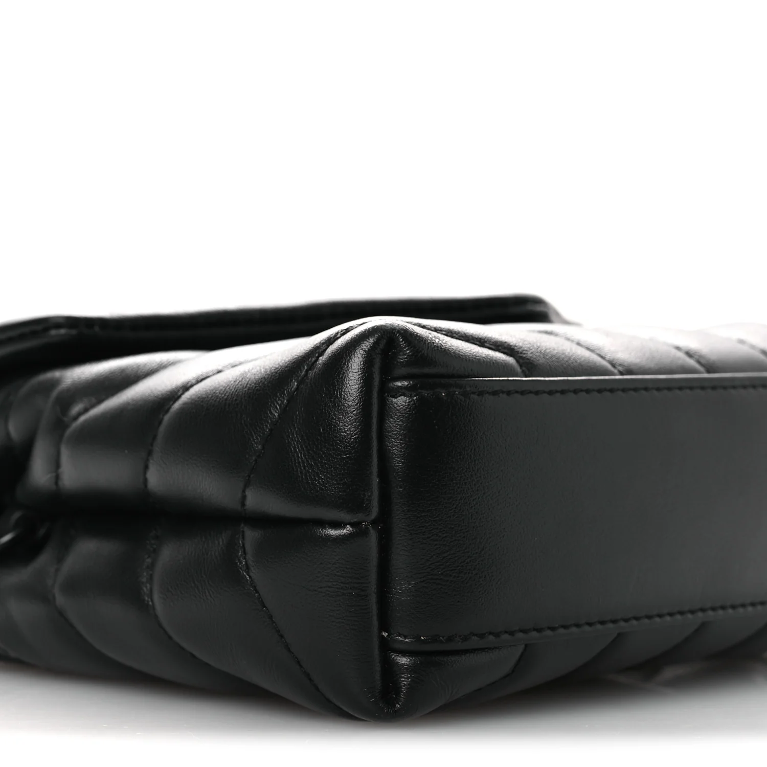 Calfskin Y Quilted Monogram Monochrome Toy Loulou Crossbody Bag Black - Image 9