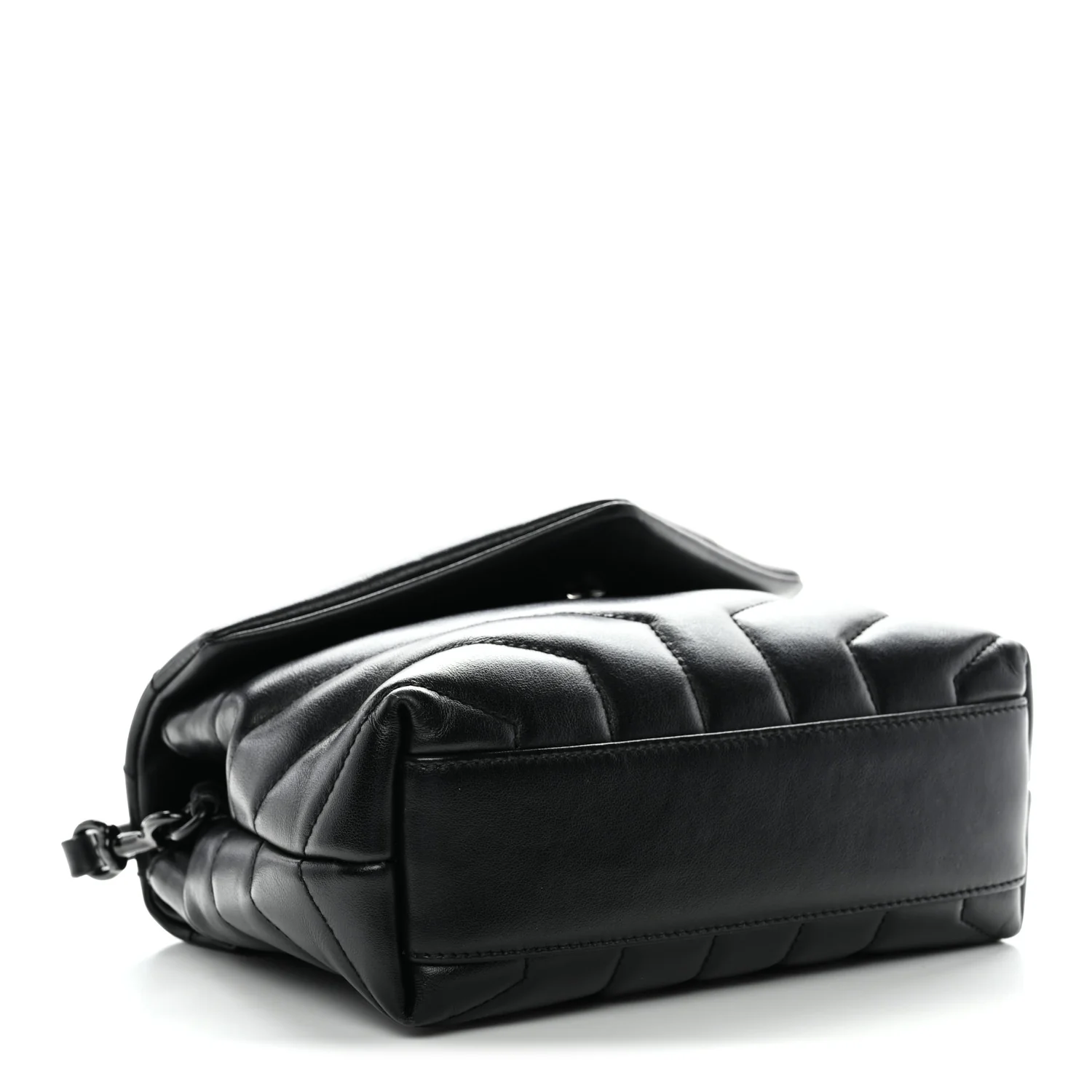 Calfskin Y Quilted Monogram Monochrome Toy Loulou Crossbody Bag Black - Image 4