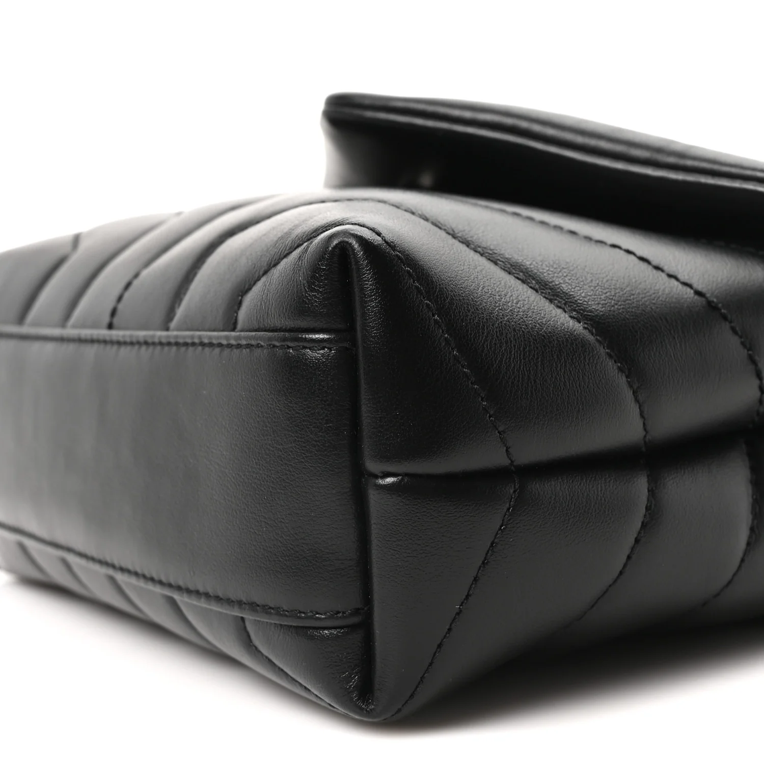 Calfskin Y Quilted Monogram Monochrome Toy Loulou Crossbody Bag Black - Image 10