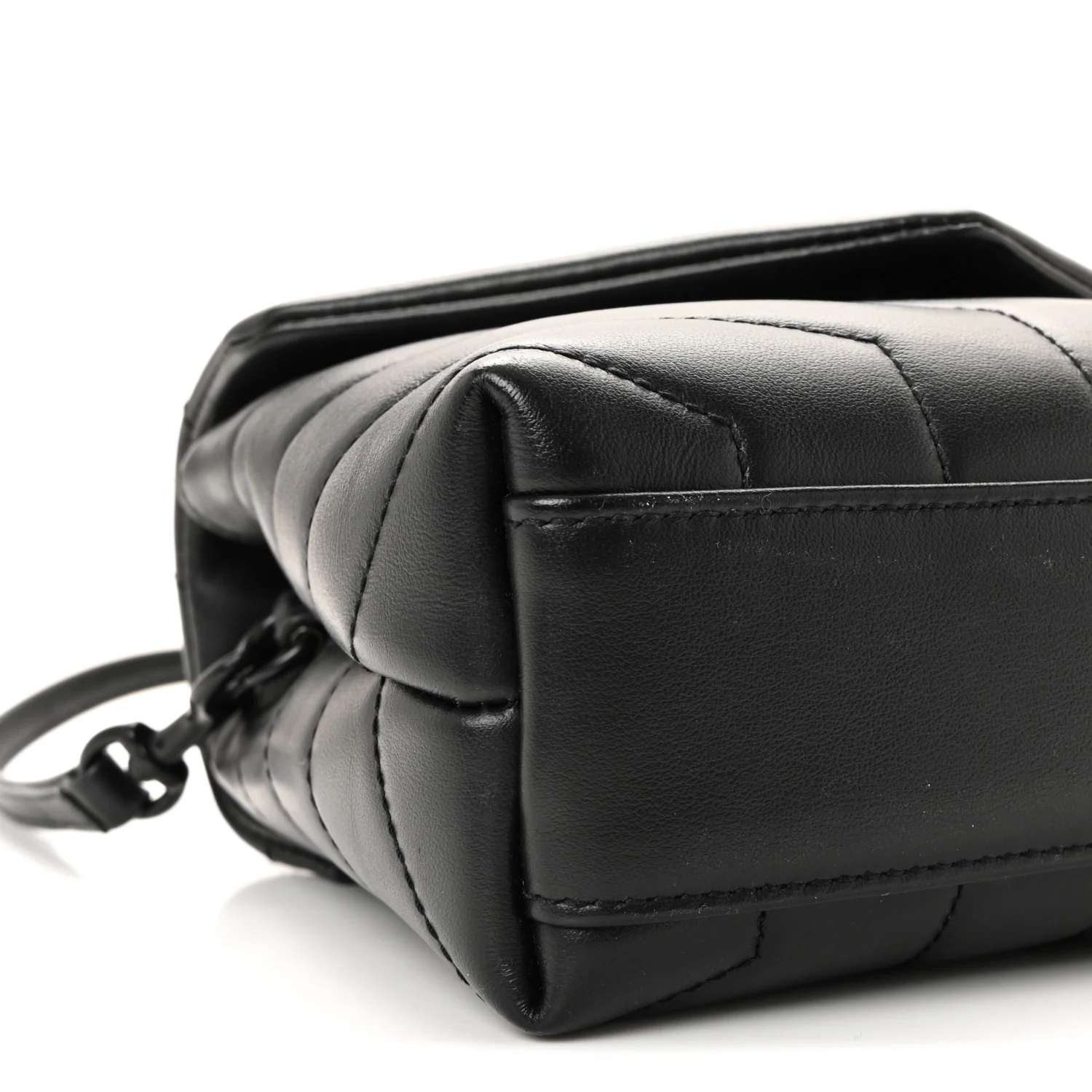Calfskin Y Quilted Monogram Monochrome Toy Loulou Crossbody Bag Black - Image 14