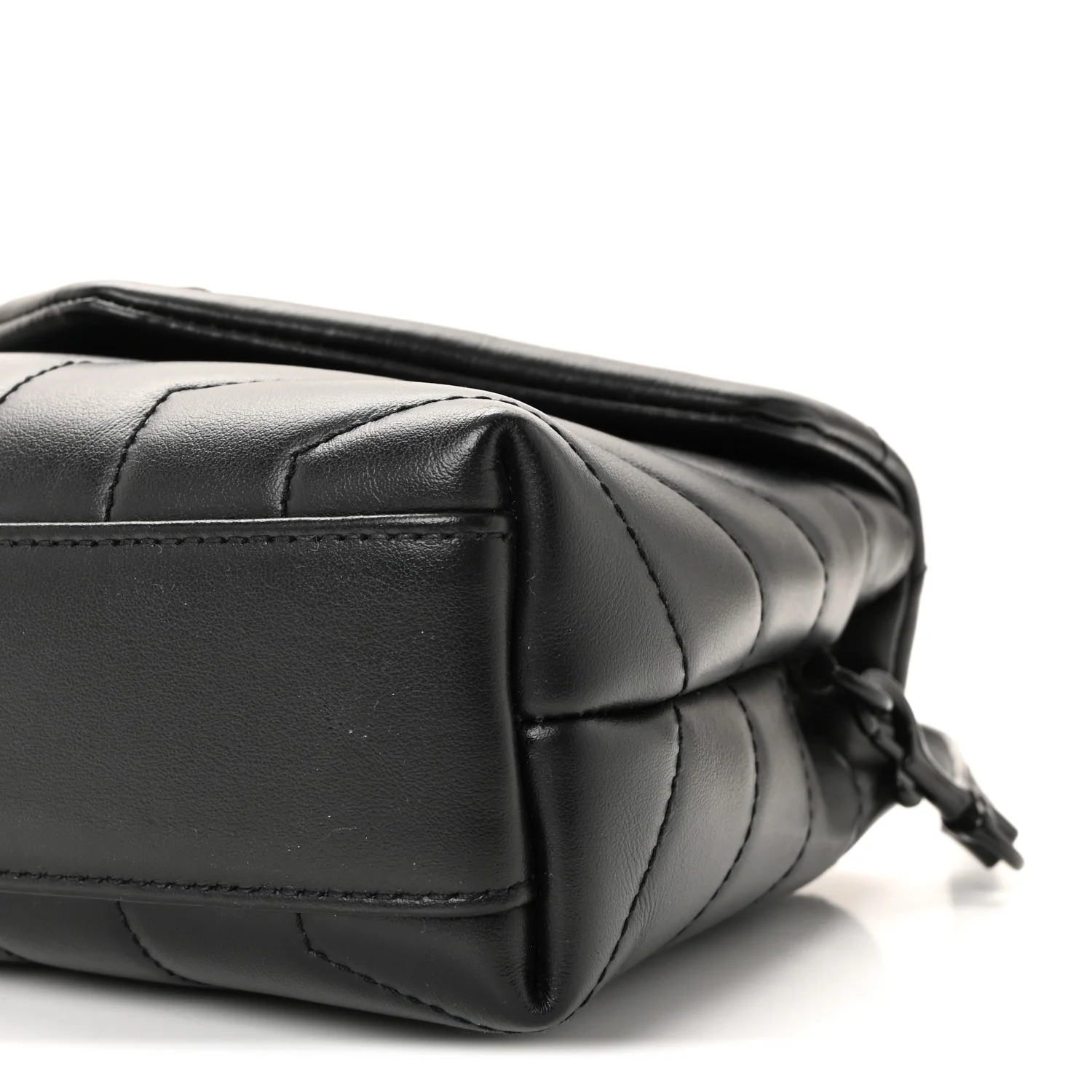 Calfskin Y Quilted Monogram Monochrome Toy Loulou Crossbody Bag Black - Image 16