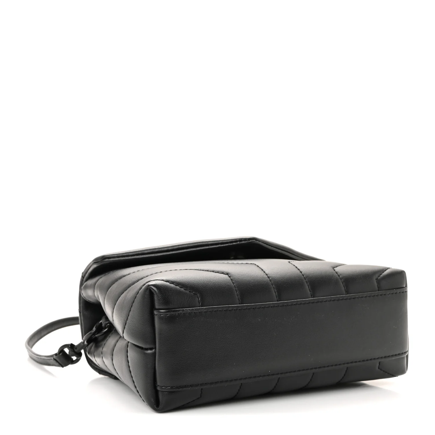 Calfskin Y Quilted Monogram Monochrome Toy Loulou Crossbody Bag Black - Image 7