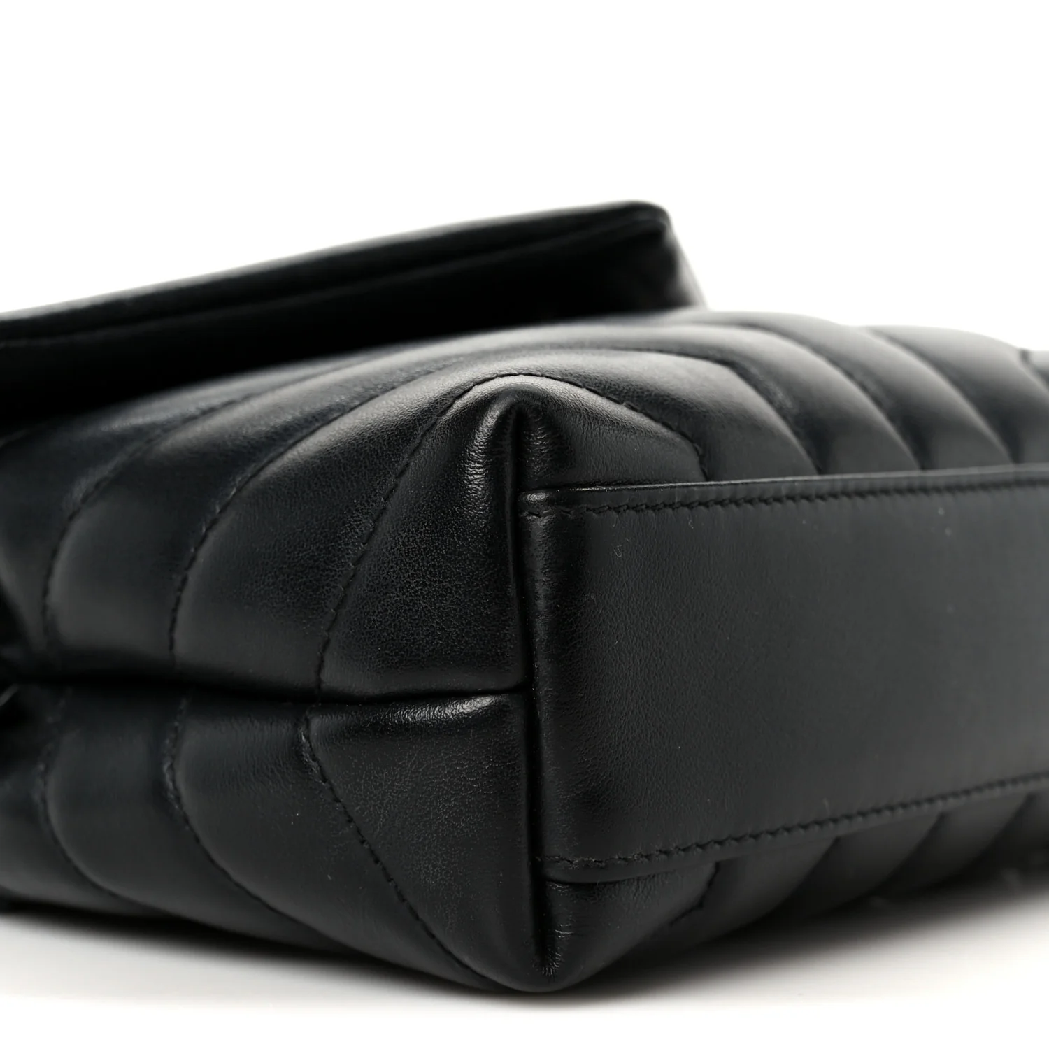 Calfskin Y Quilted Monogram Monochrome Toy Loulou Crossbody Bag Black - Image 10