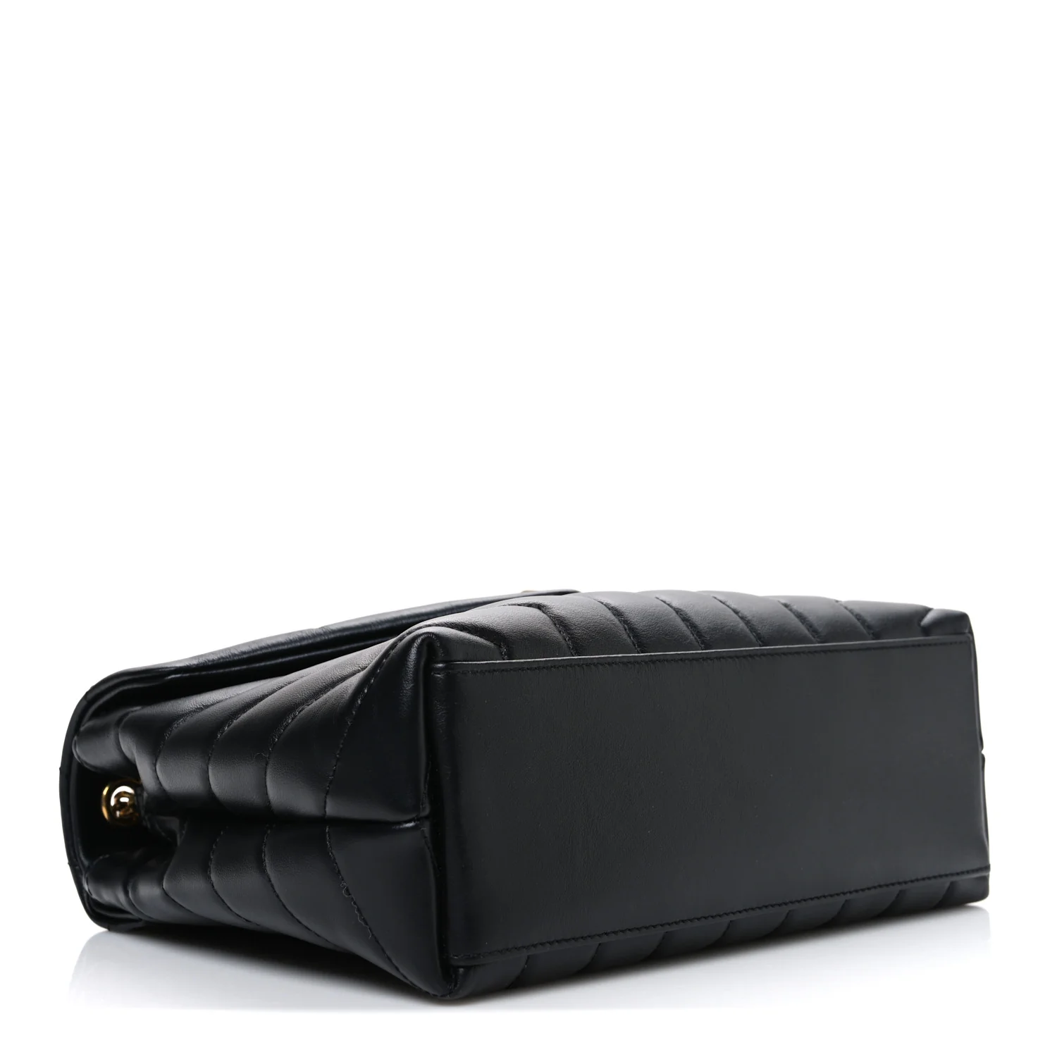 Calfskin Y Quilted Monogram Small Loulou Chain Satchel Black - Image 4