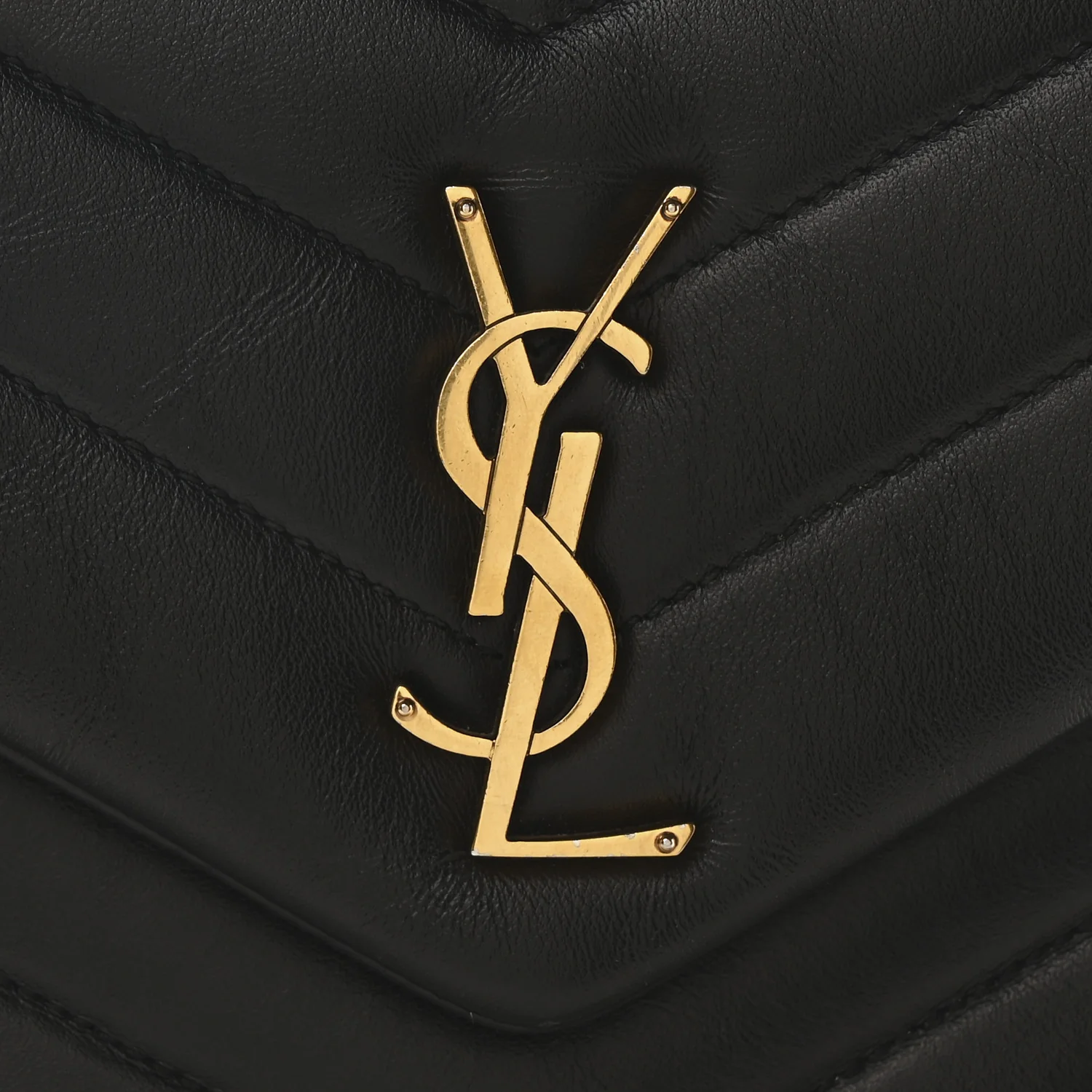 Calfskin Y Quilted Monogram Small Loulou Chain Satchel Black - Image 8