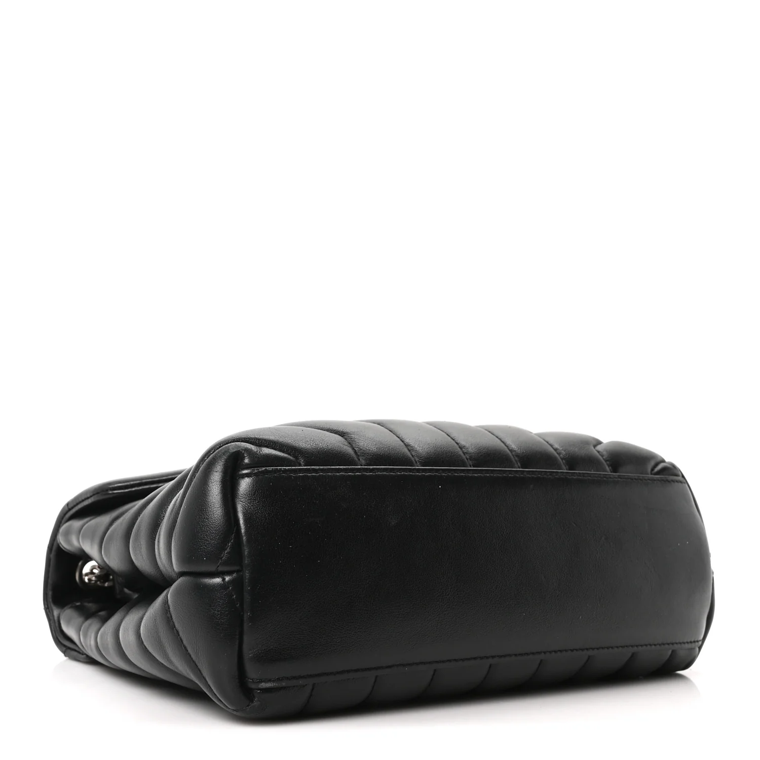 Calfskin Y Quilted Monogram Small Loulou Chain Satchel Black - Image 4