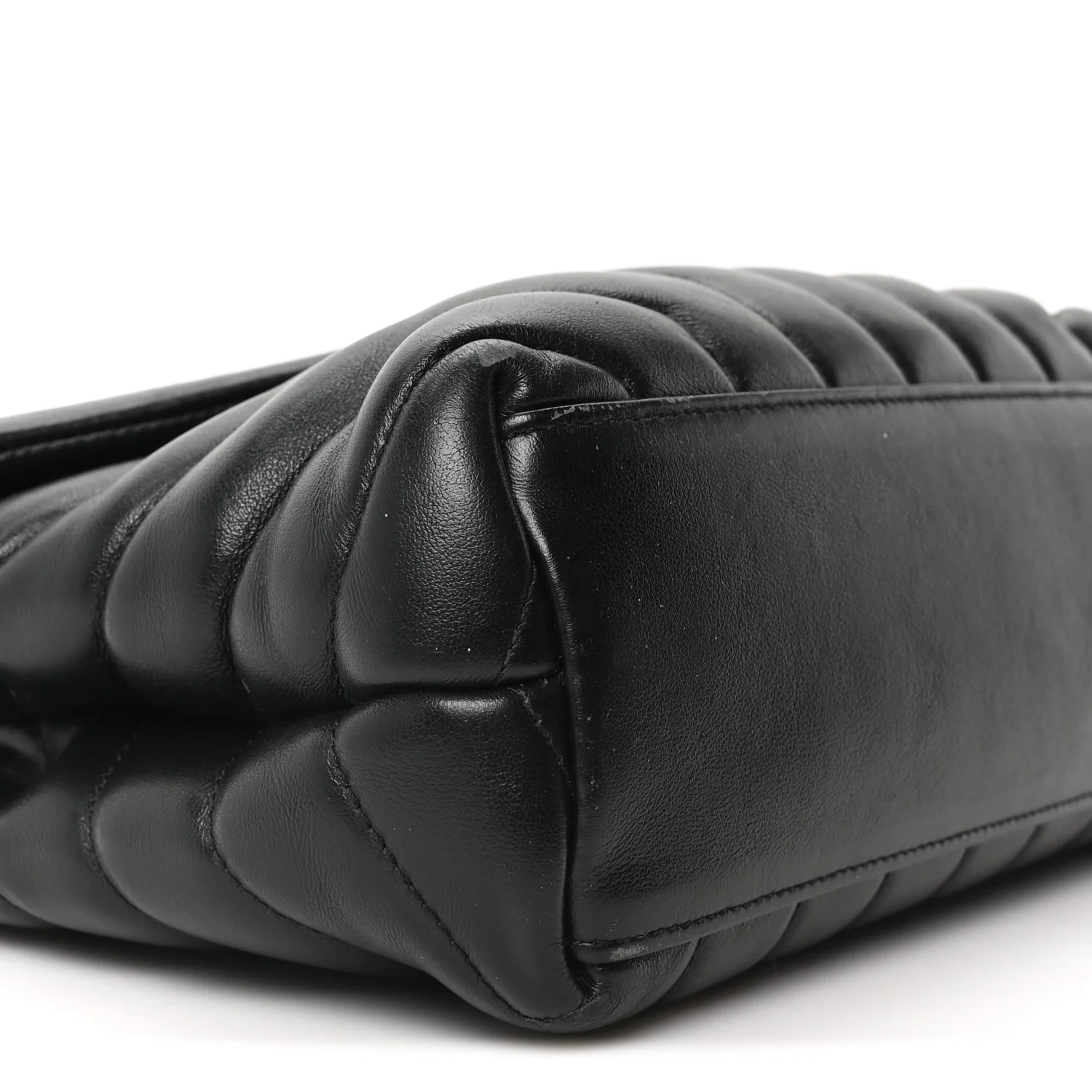 Calfskin Y Quilted Monogram Small Loulou Chain Satchel Black - Image 9