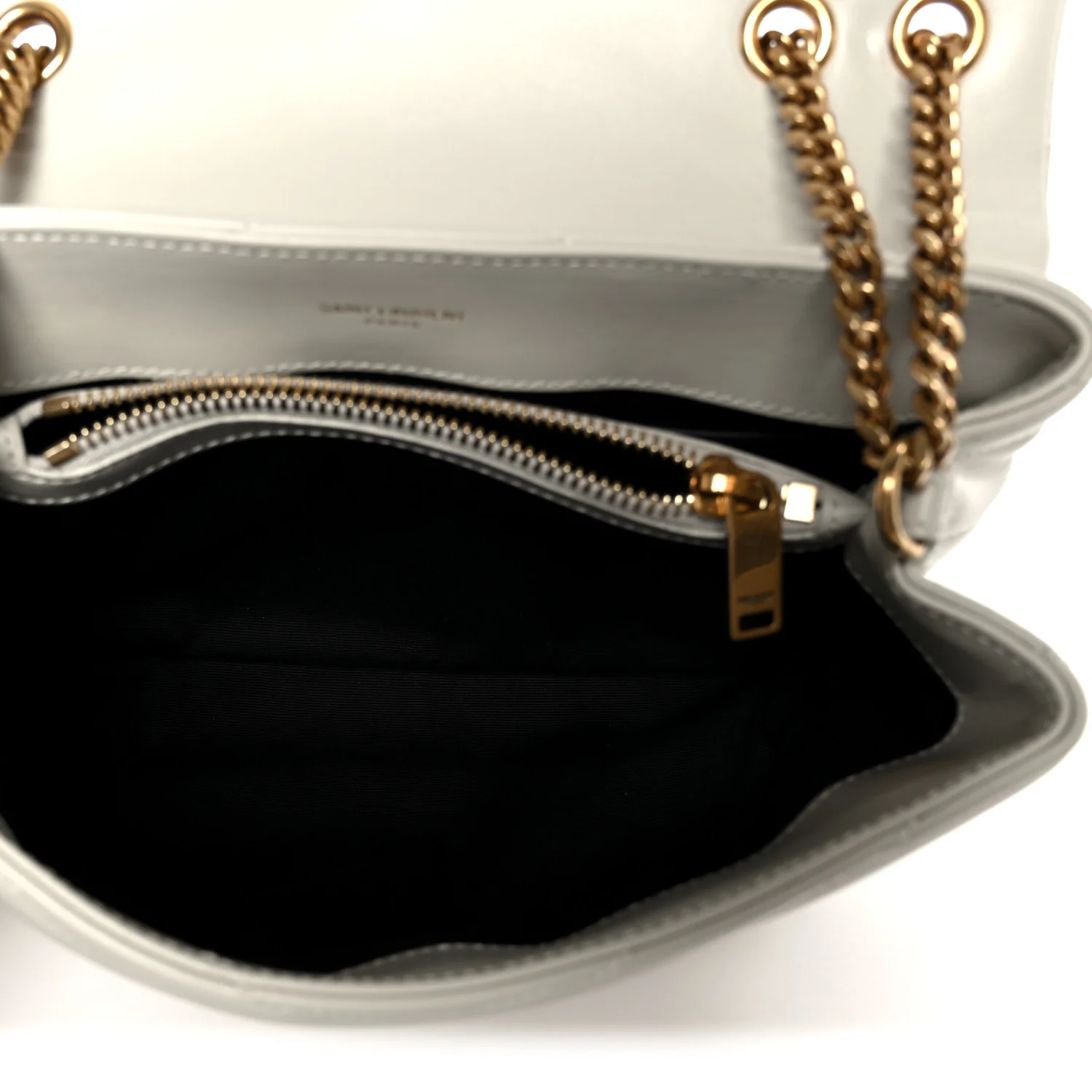 Calfskin Y Quilted Monogram Small Loulou Chain Satchel Blanc Vintage - Image 5