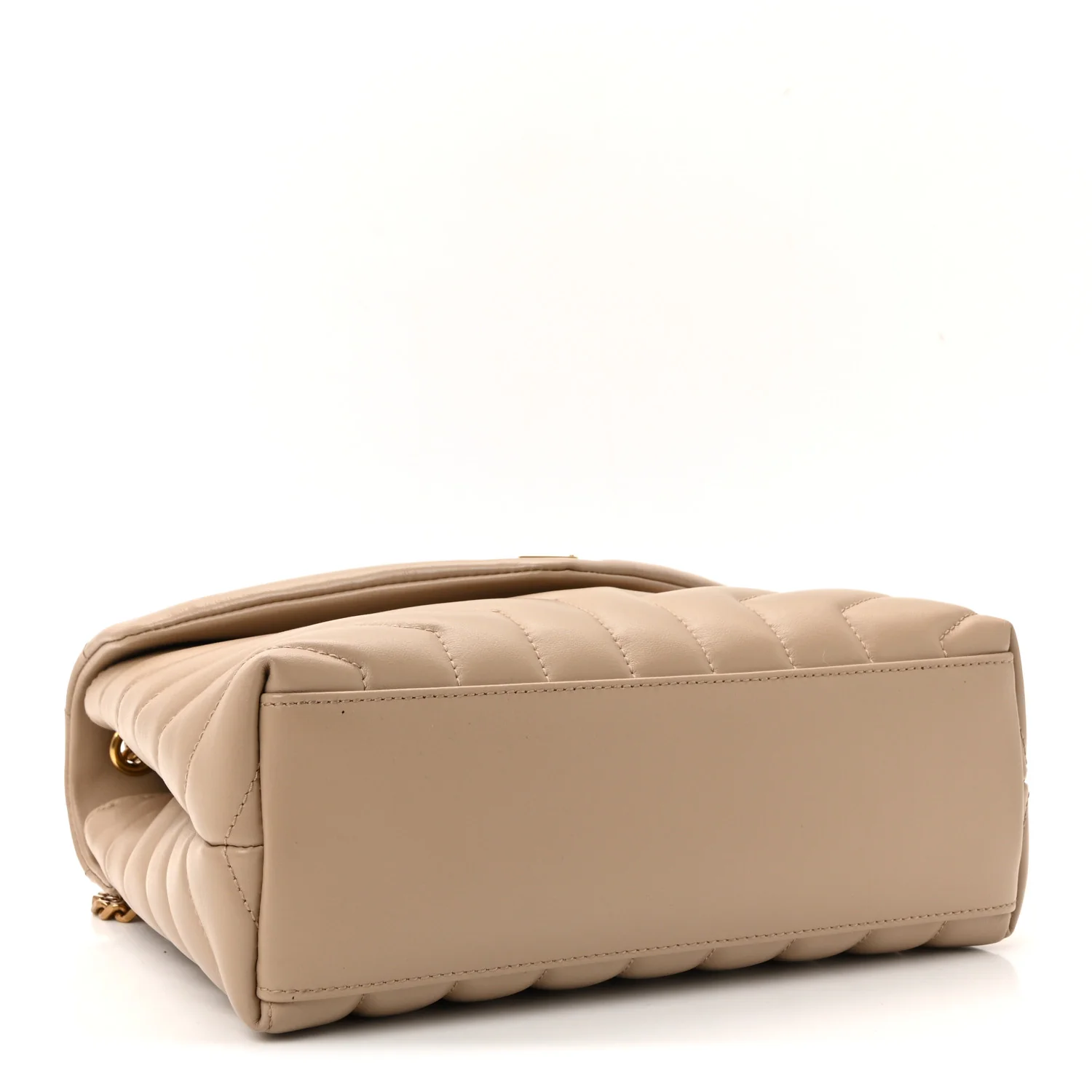 Calfskin Y Quilted Monogram Small Loulou Chain Satchel Dark Beige - Image 4