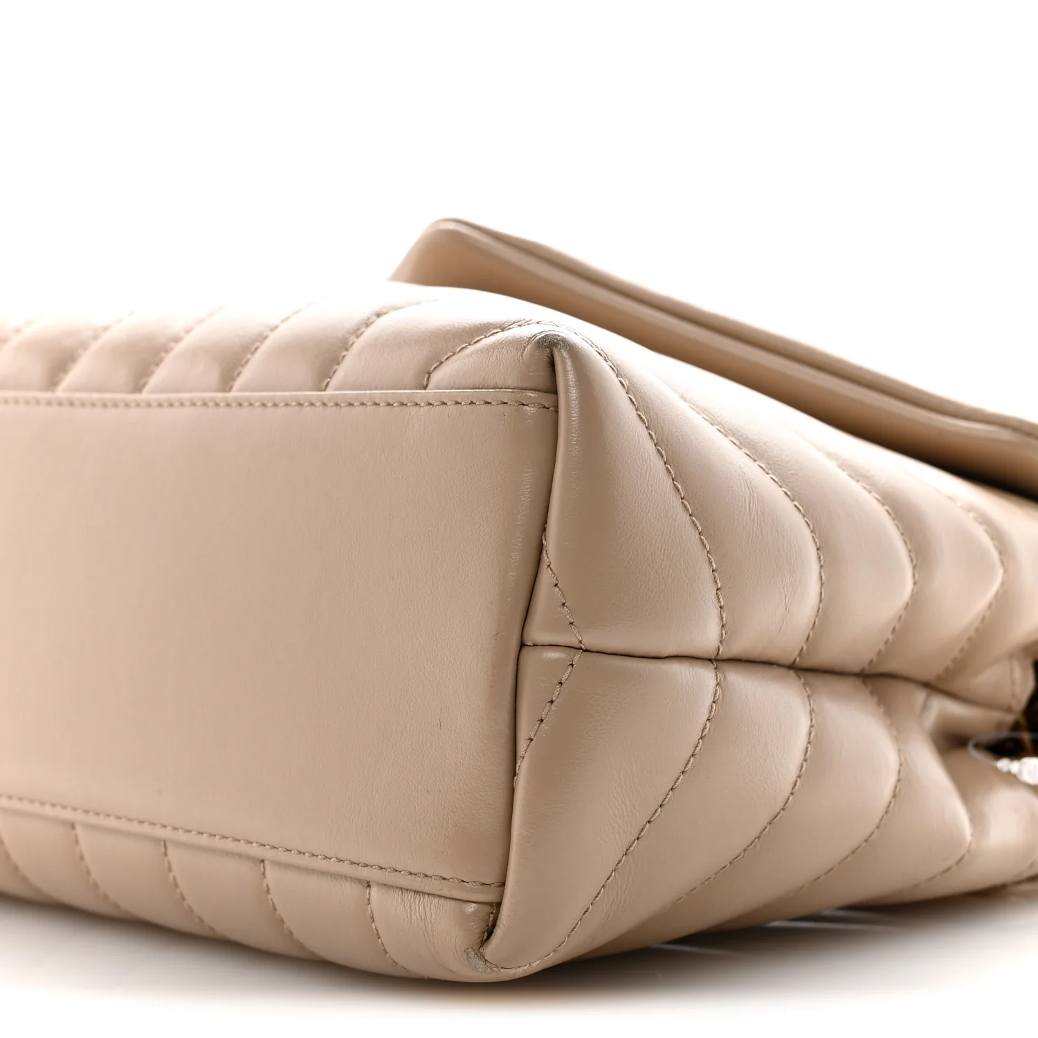 Calfskin Y Quilted Monogram Small Loulou Chain Satchel Dark Beige - Image 10